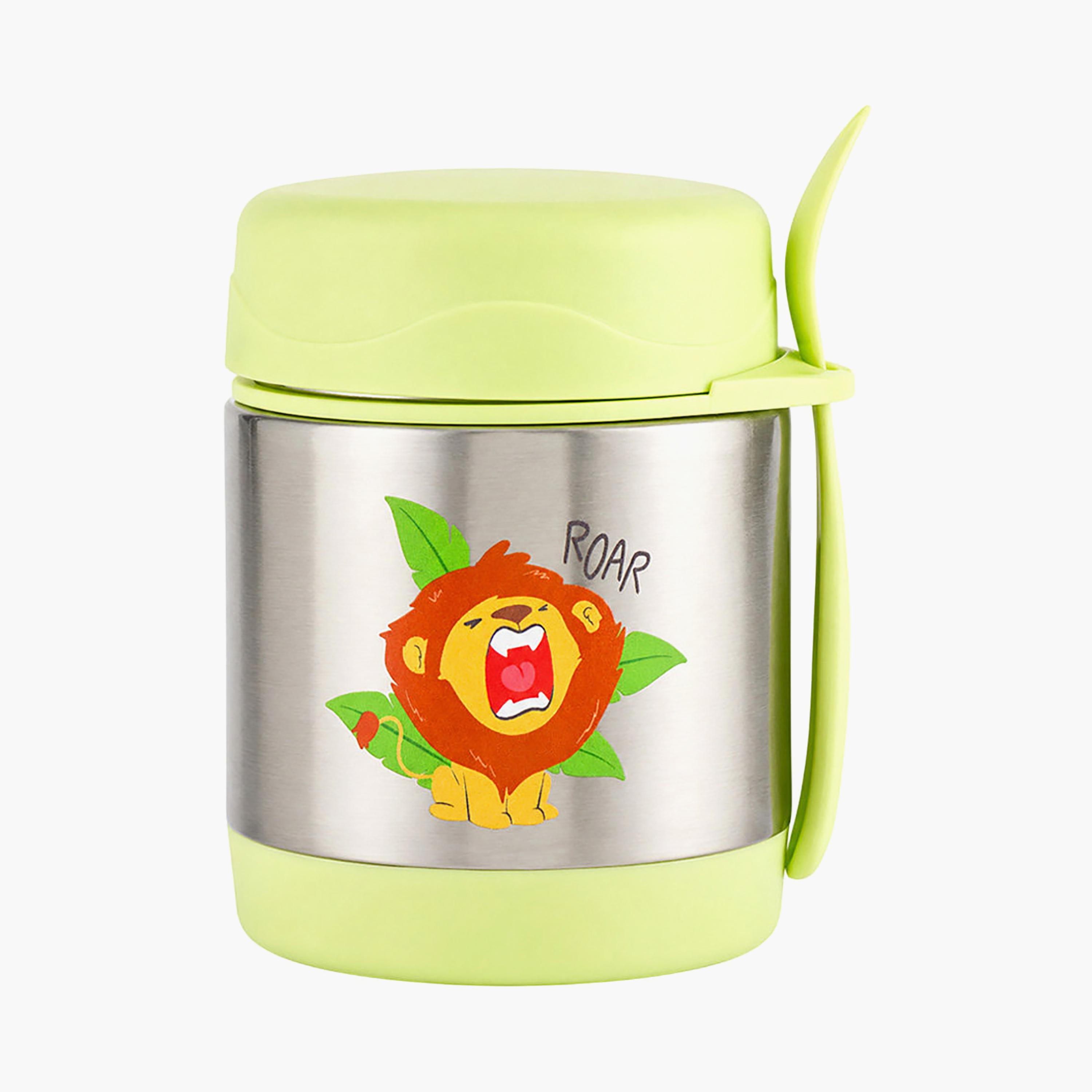 وعاء طعام معزول للأولاد بملعقة شوكة (سبورك) من بونبون لايون - 300 مل-school-lunchessentials-lunchboxes-image-1