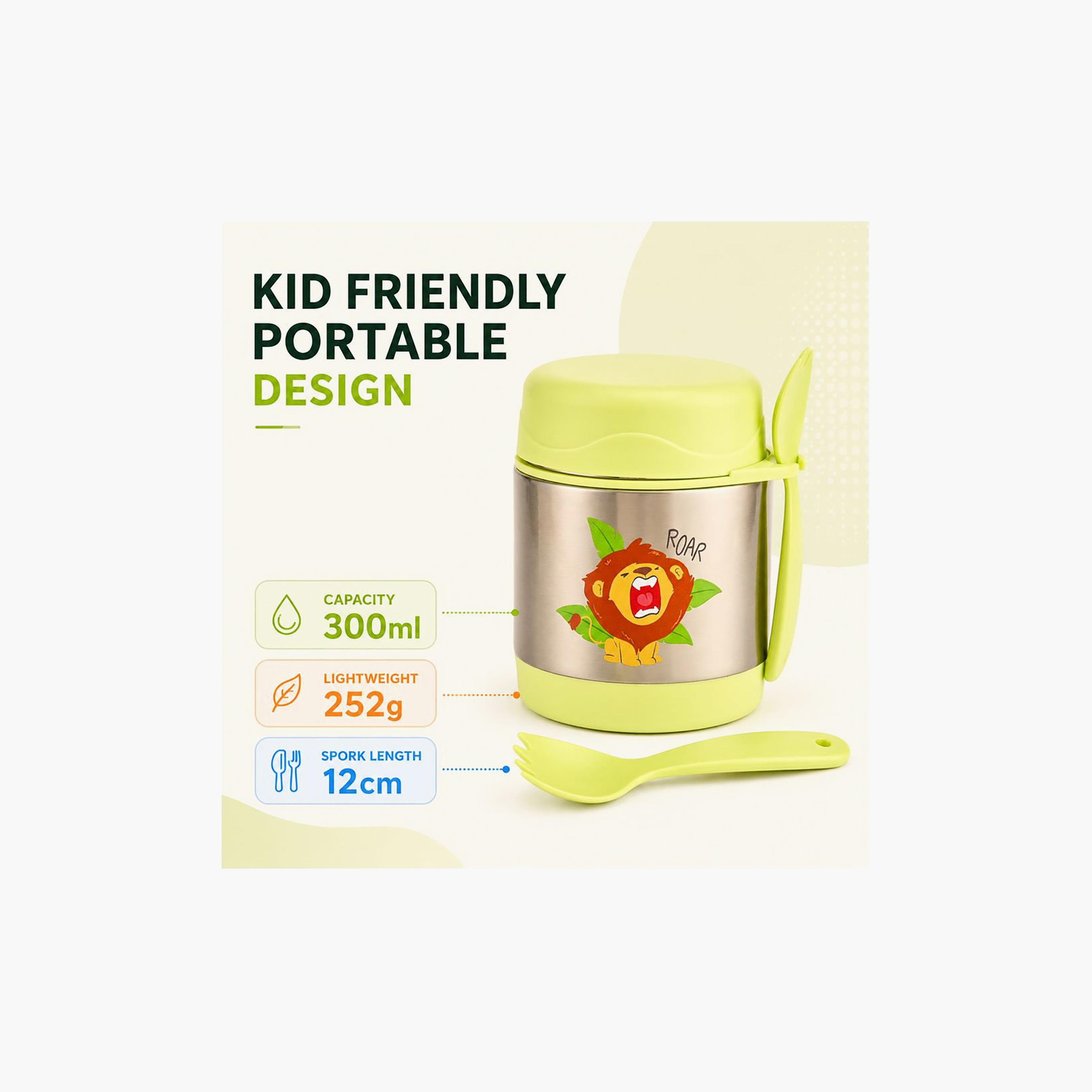 وعاء طعام معزول للأولاد بملعقة شوكة (سبورك) من بونبون لايون - 300 مل-school-lunchessentials-lunchboxes-image-7
