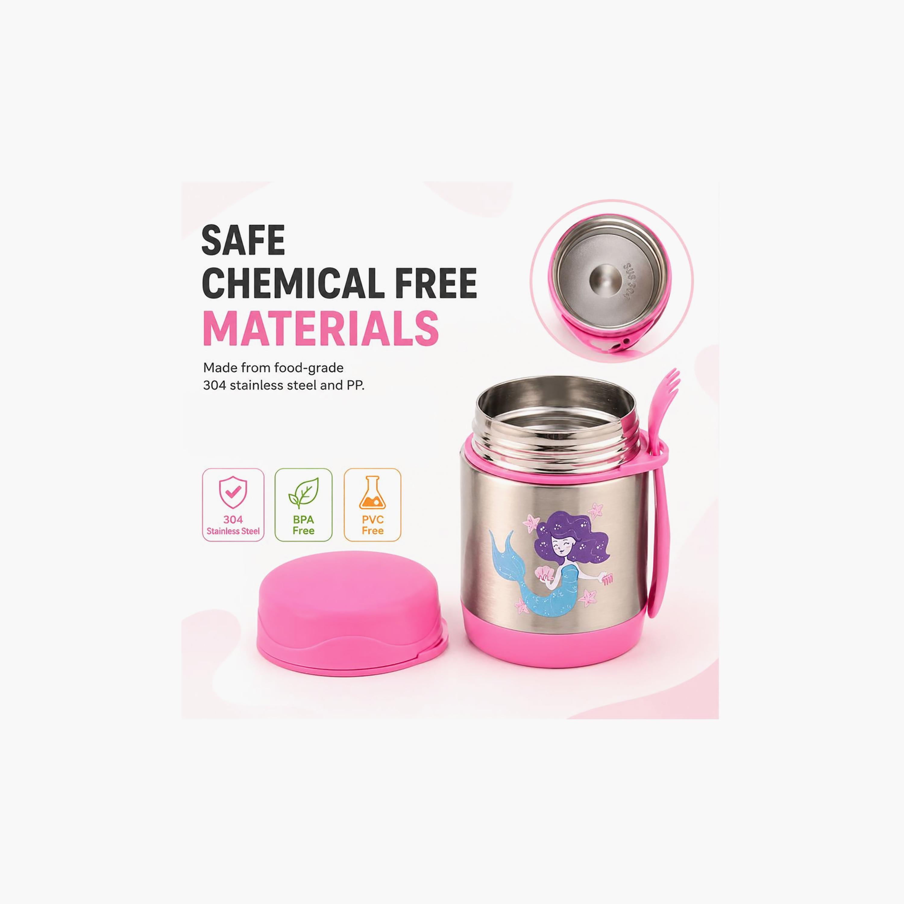 وعاء عزل حراري بونبون ميرميد مع شوكة-ملعقة للبنات - 300 مل-school-lunchessentials-lunchboxes-image-3