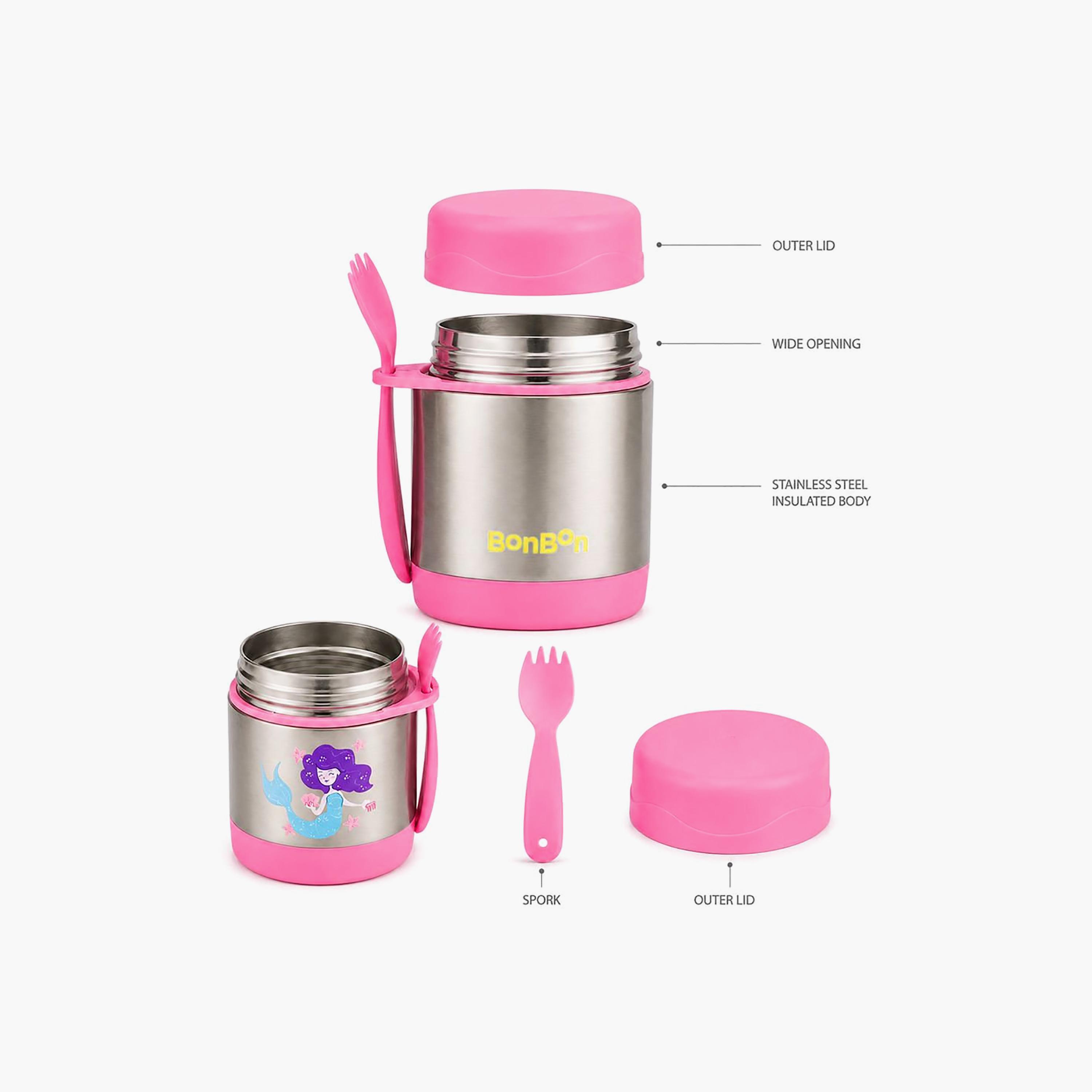 وعاء عزل حراري بونبون ميرميد مع شوكة-ملعقة للبنات - 300 مل-school-lunchessentials-lunchboxes-image-5