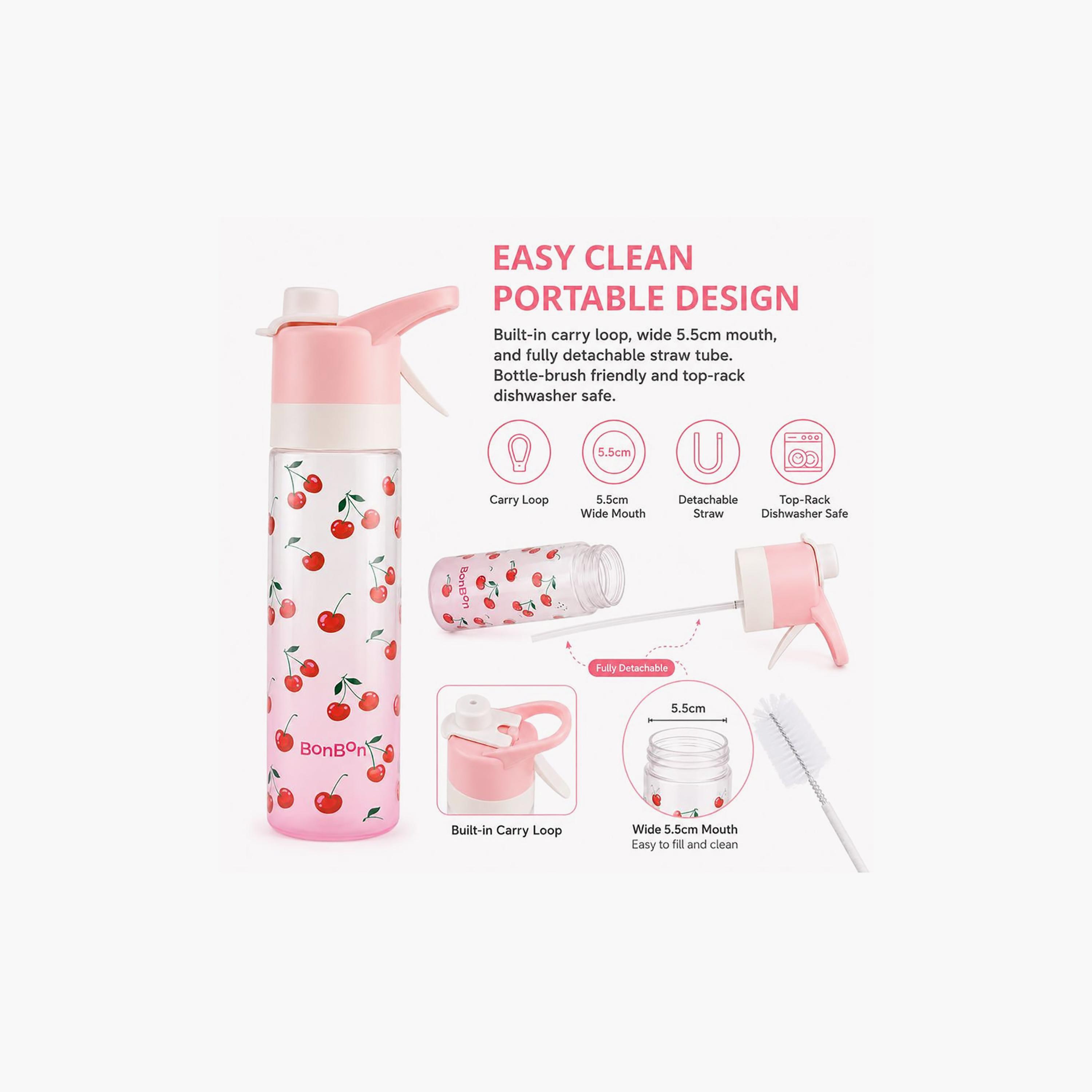 Tritan Water Bottle with Easy-Sip Spout & Cooling Spray - 650 ml-school-waterbottles-image-2