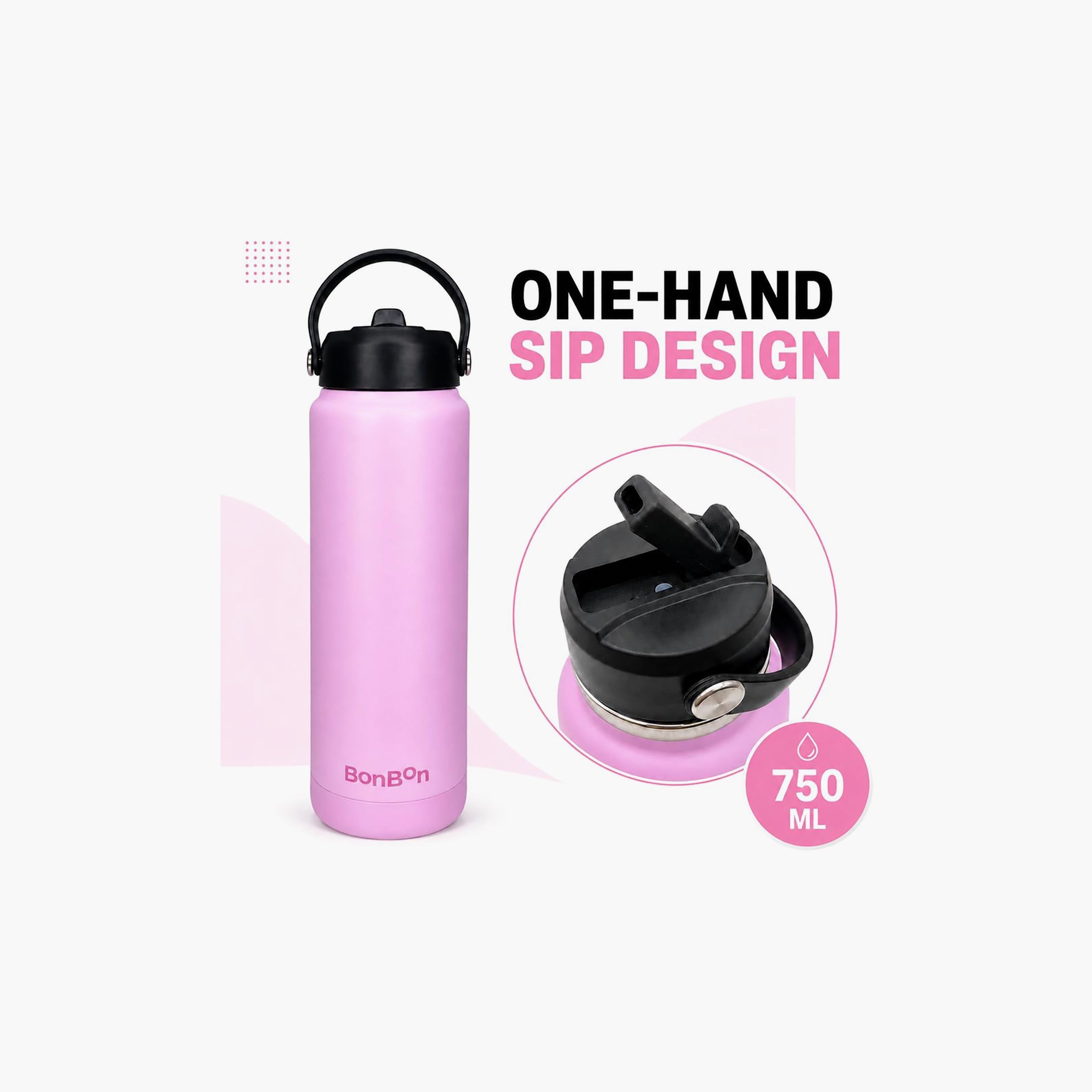 Stainless Steel Water Bottle with Straw Lid Spout & Carry Handle - 750 ml-school-waterbottles-image-5