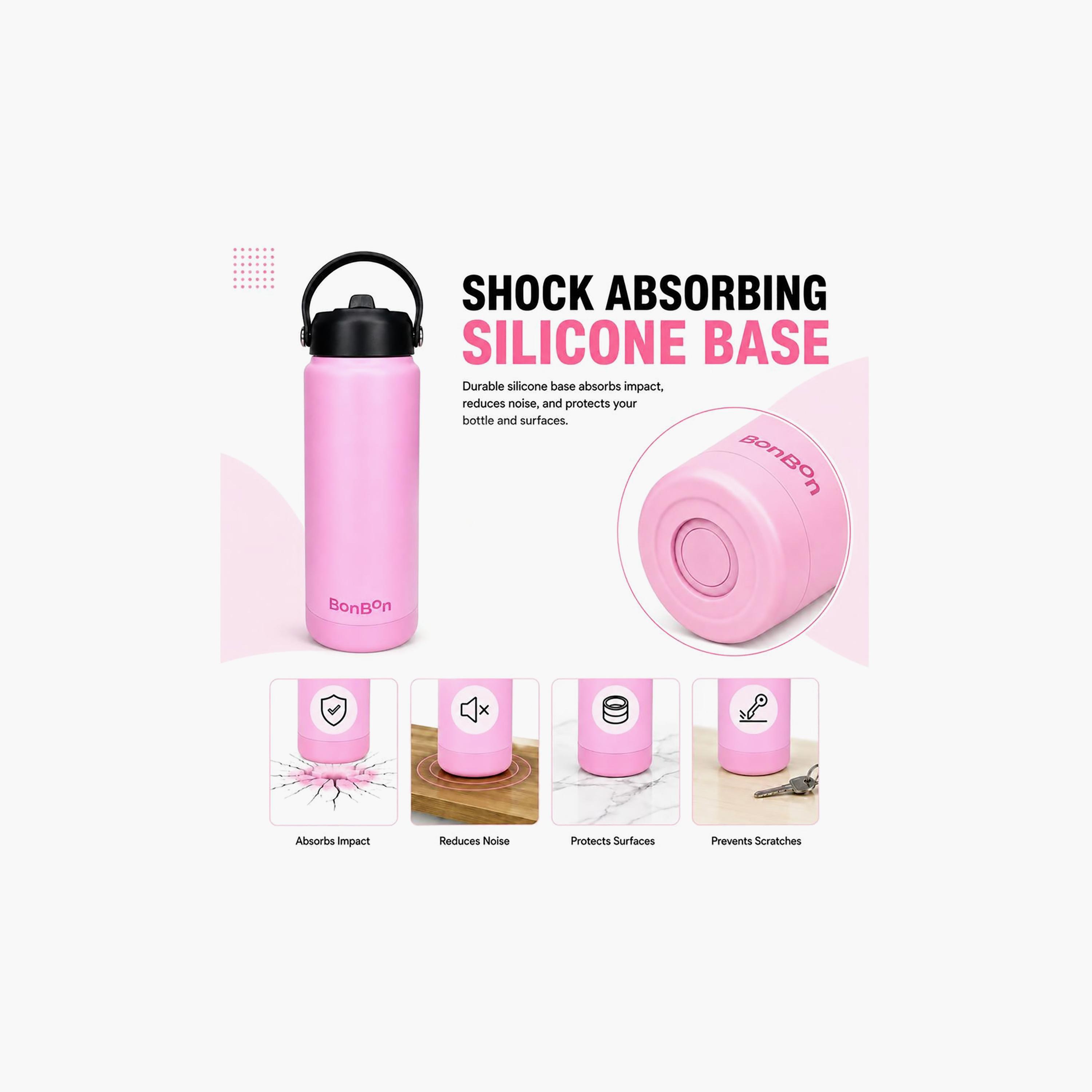 Stainless Steel Water Bottle with Straw Lid Spout & Carry Handle - 750 ml-school-waterbottles-image-7