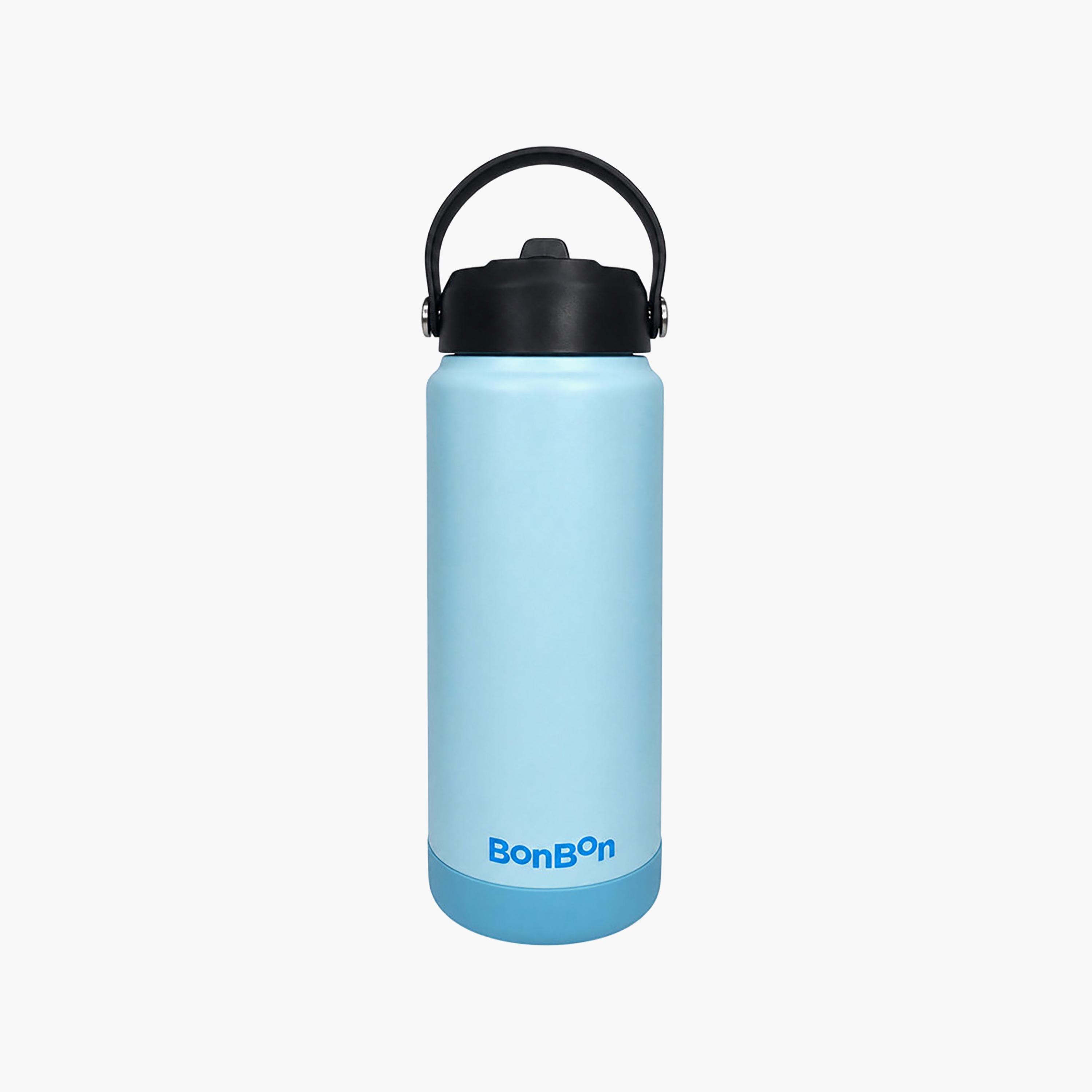 Stainless Steel Water Bottle with Straw Lid Spout & Carry Handle - 750 ml-school-waterbottles-image-1
