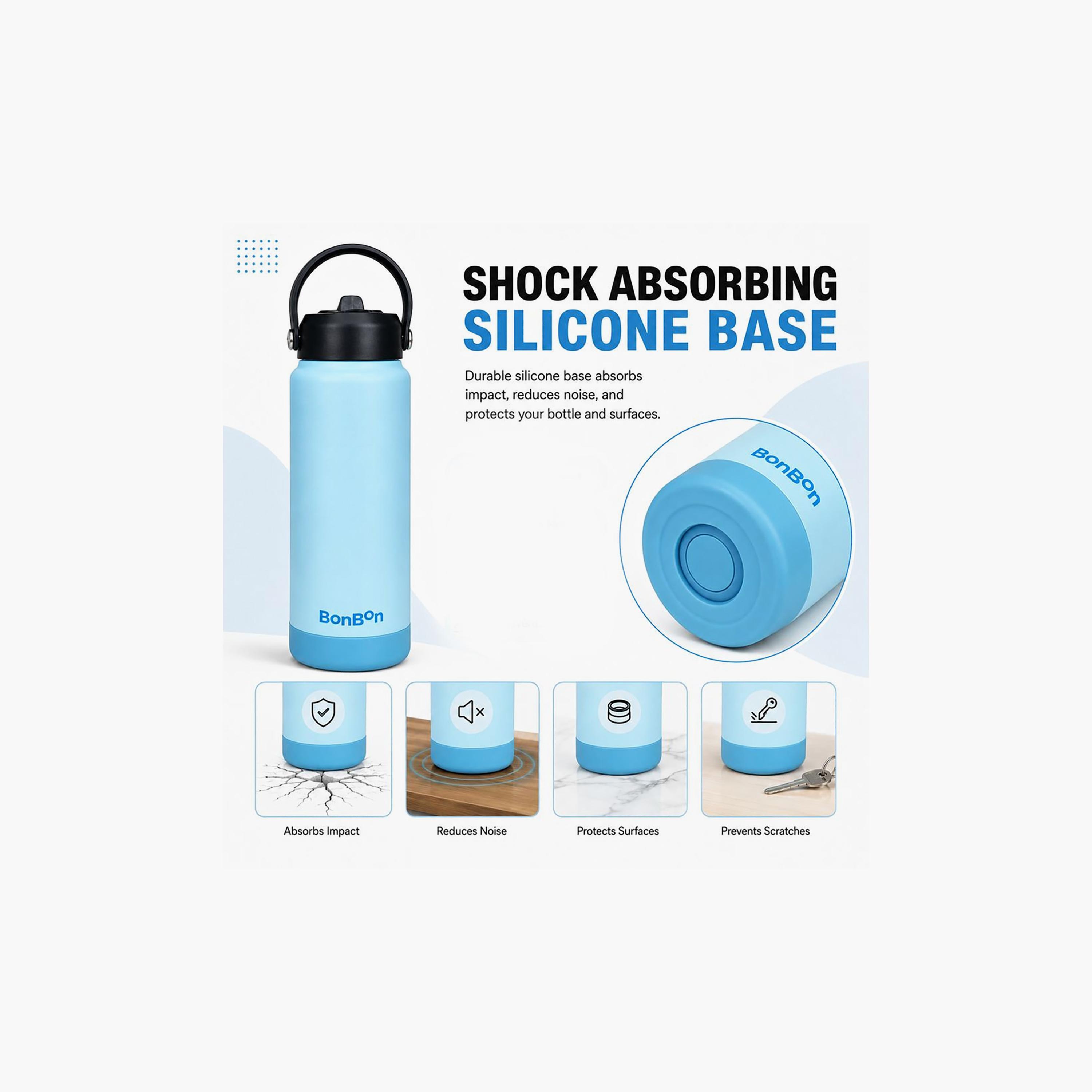 Stainless Steel Water Bottle with Straw Lid Spout & Carry Handle - 750 ml-school-waterbottles-image-8