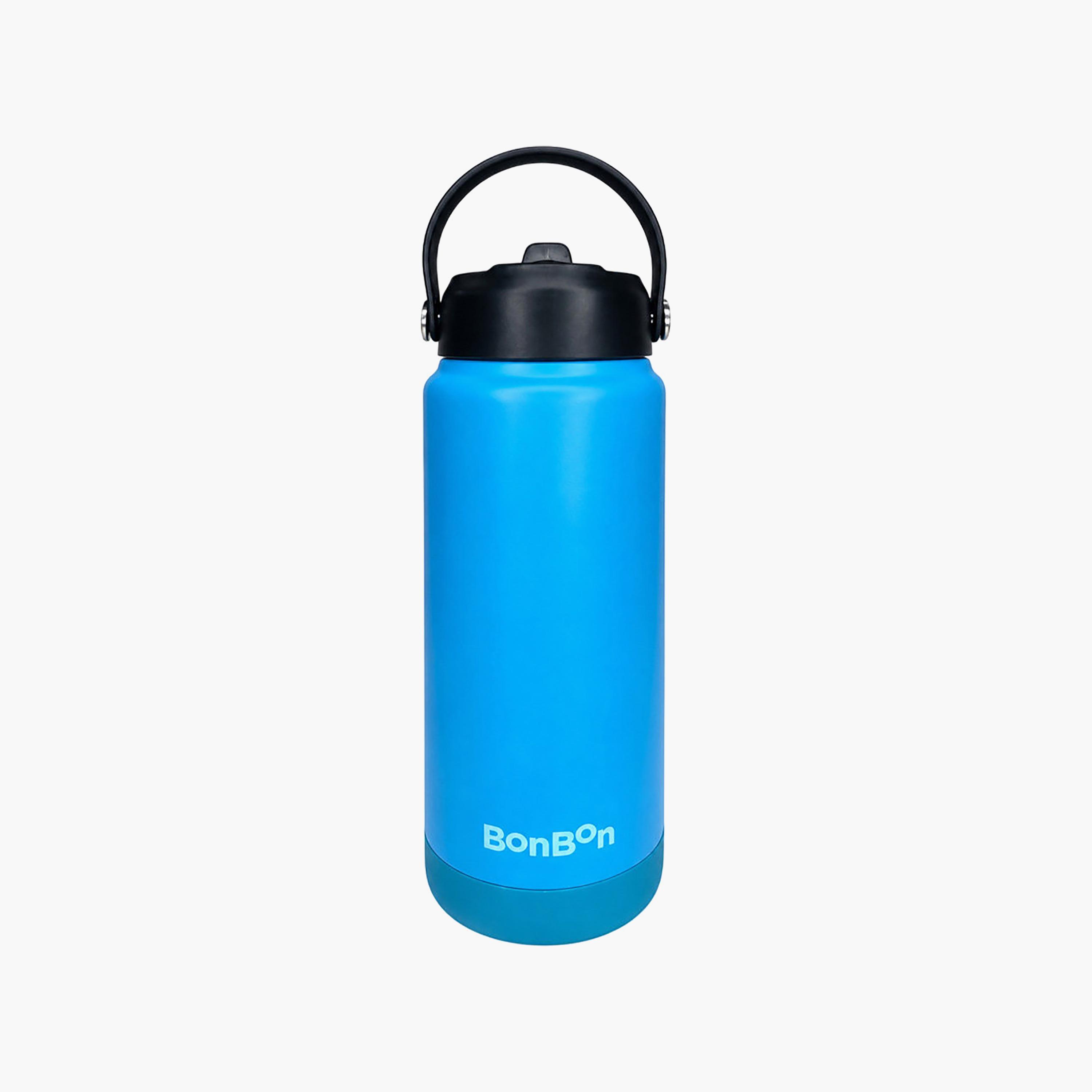 Stainless Steel Water Bottle with Straw Lid Spout & Carry Handle - 750 ml-school-waterbottles-image-1