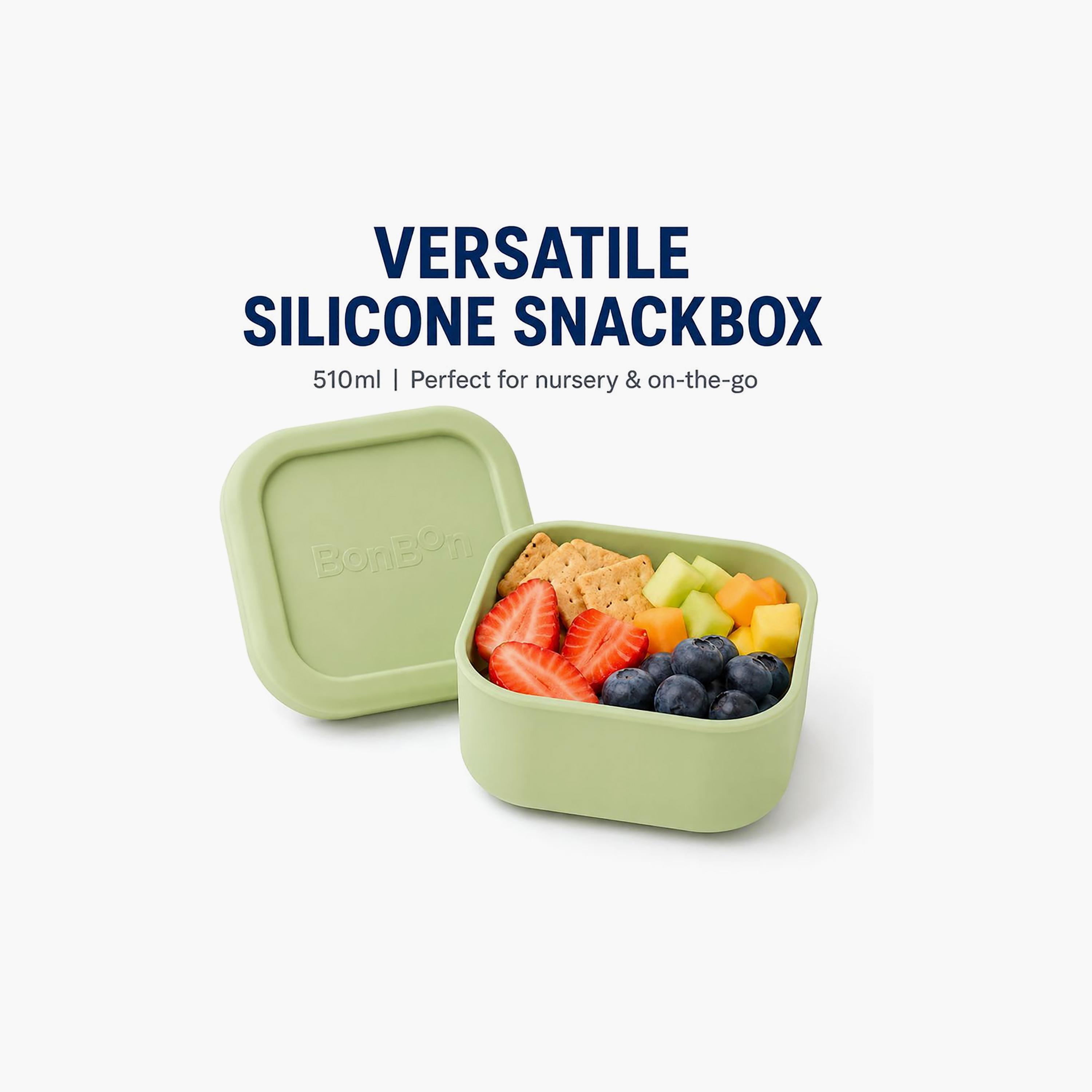 علبة وجبات خفيفة سيليكون سادة مقاومة للتسرب من بونبون - 510 مل-school-lunchessentials-lunchboxes-image-3