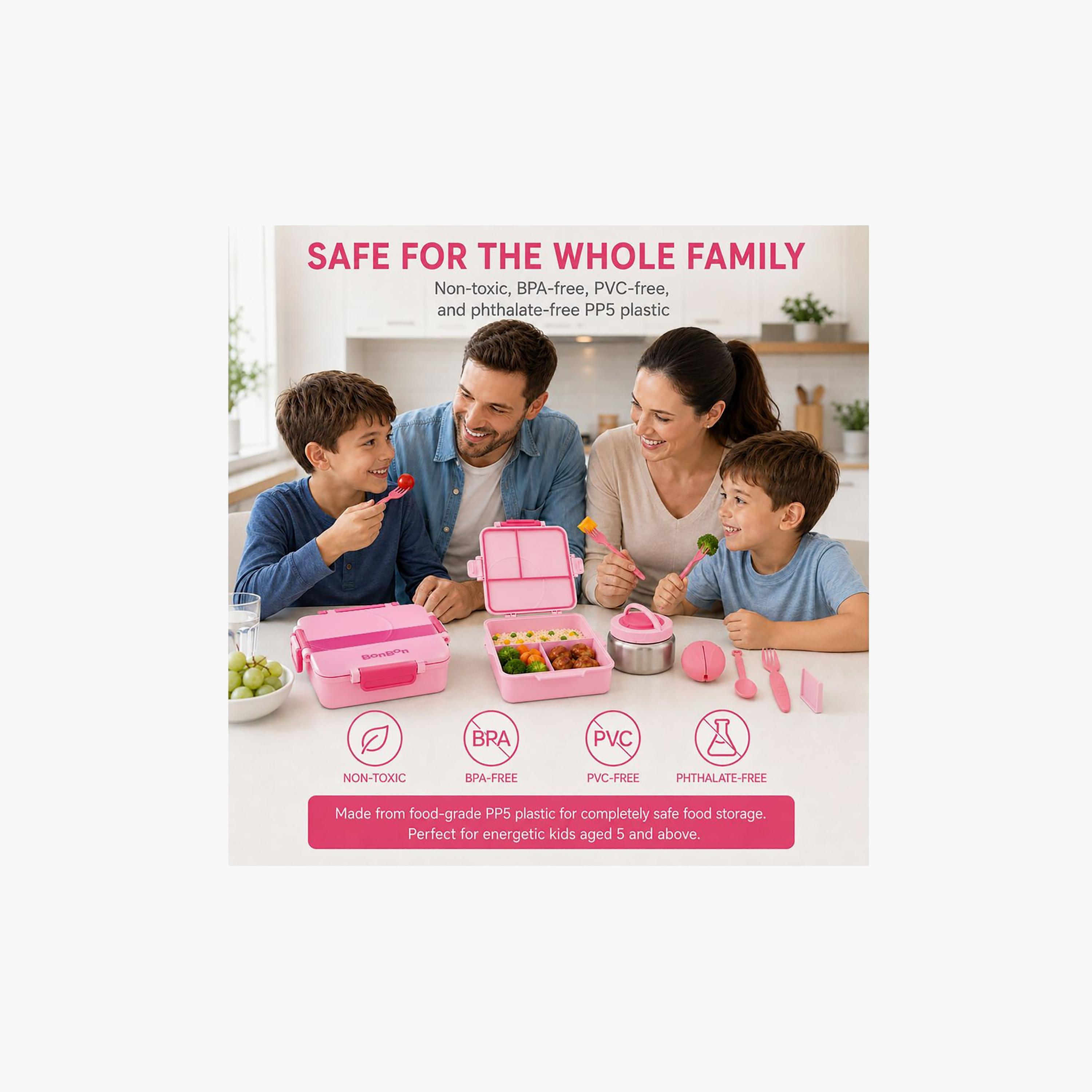 علبة غداء قابلة للتحويل بتصميم مقلم كبير مع وعاء طعام حراري - 1800 مل من بونبون-school-lunchessentials-lunchboxes-image-4