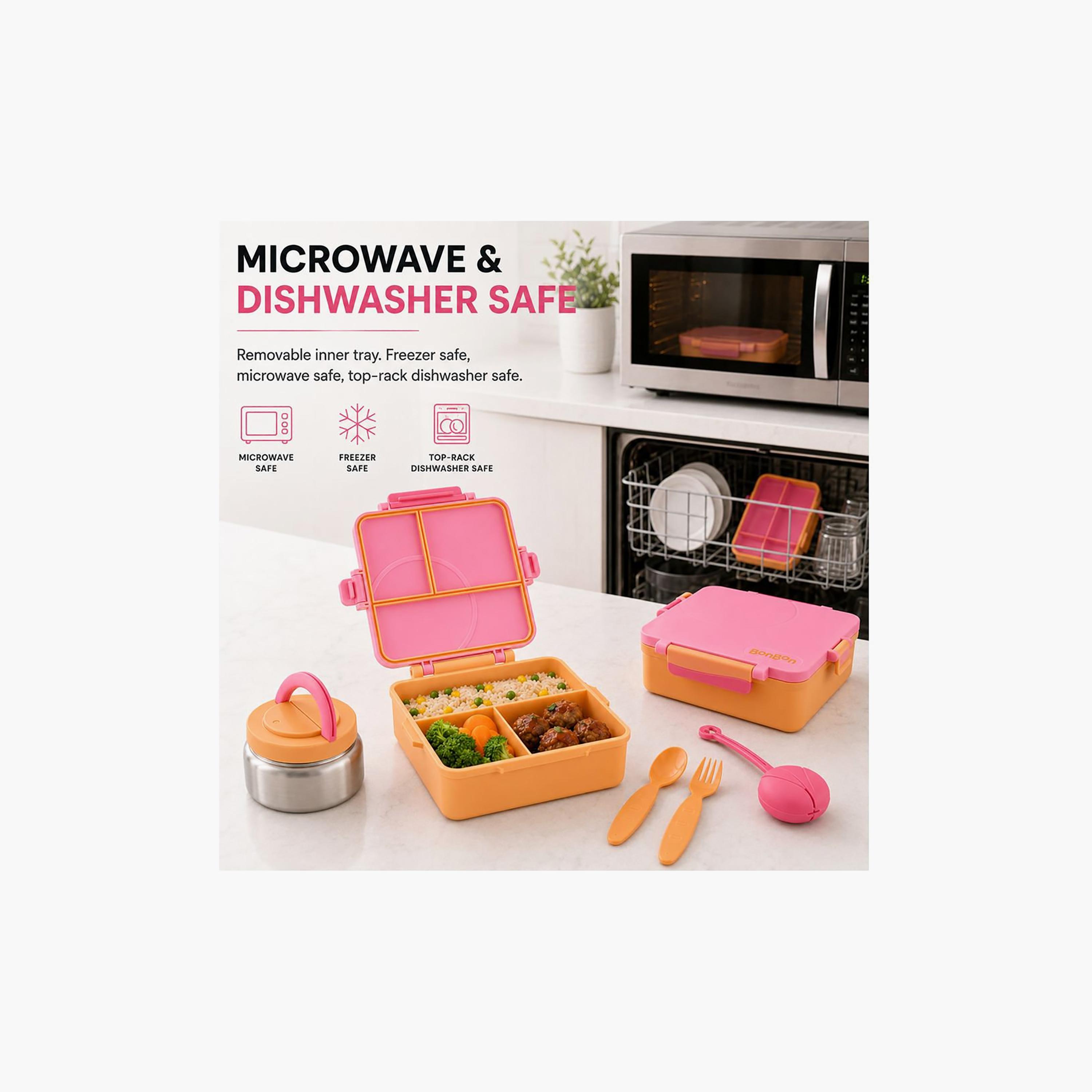 علبة غداء قابلة للتحويل بتصميم مقلم كبير مع وعاء طعام حراري - 1800 مل من بونبون-school-lunchessentials-lunchboxes-image-7