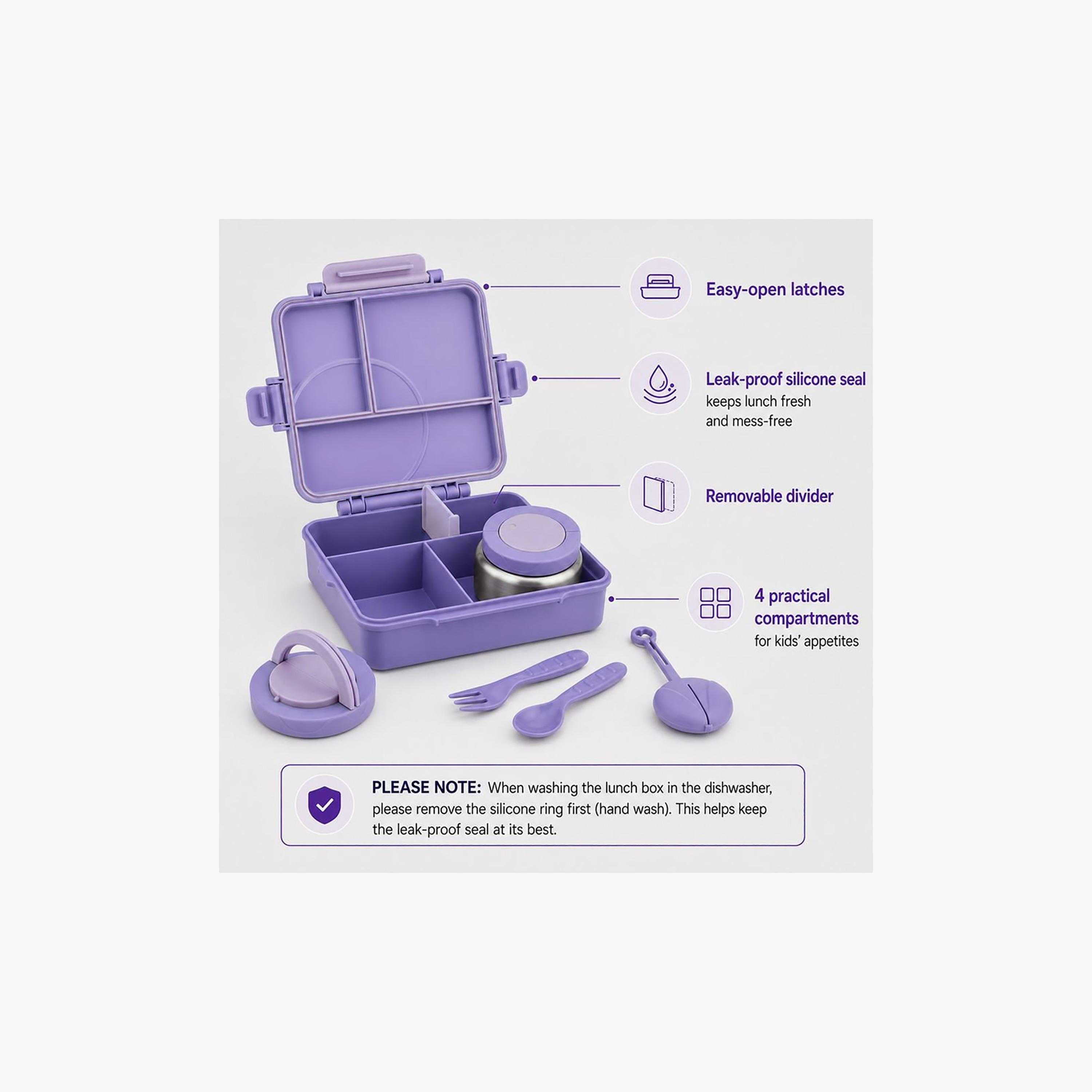 علبة غداء قابلة للتحويل بتصميم مقلم كبير مع وعاء طعام حراري - 1800 مل من بونبون-school-lunchessentials-lunchboxes-image-2