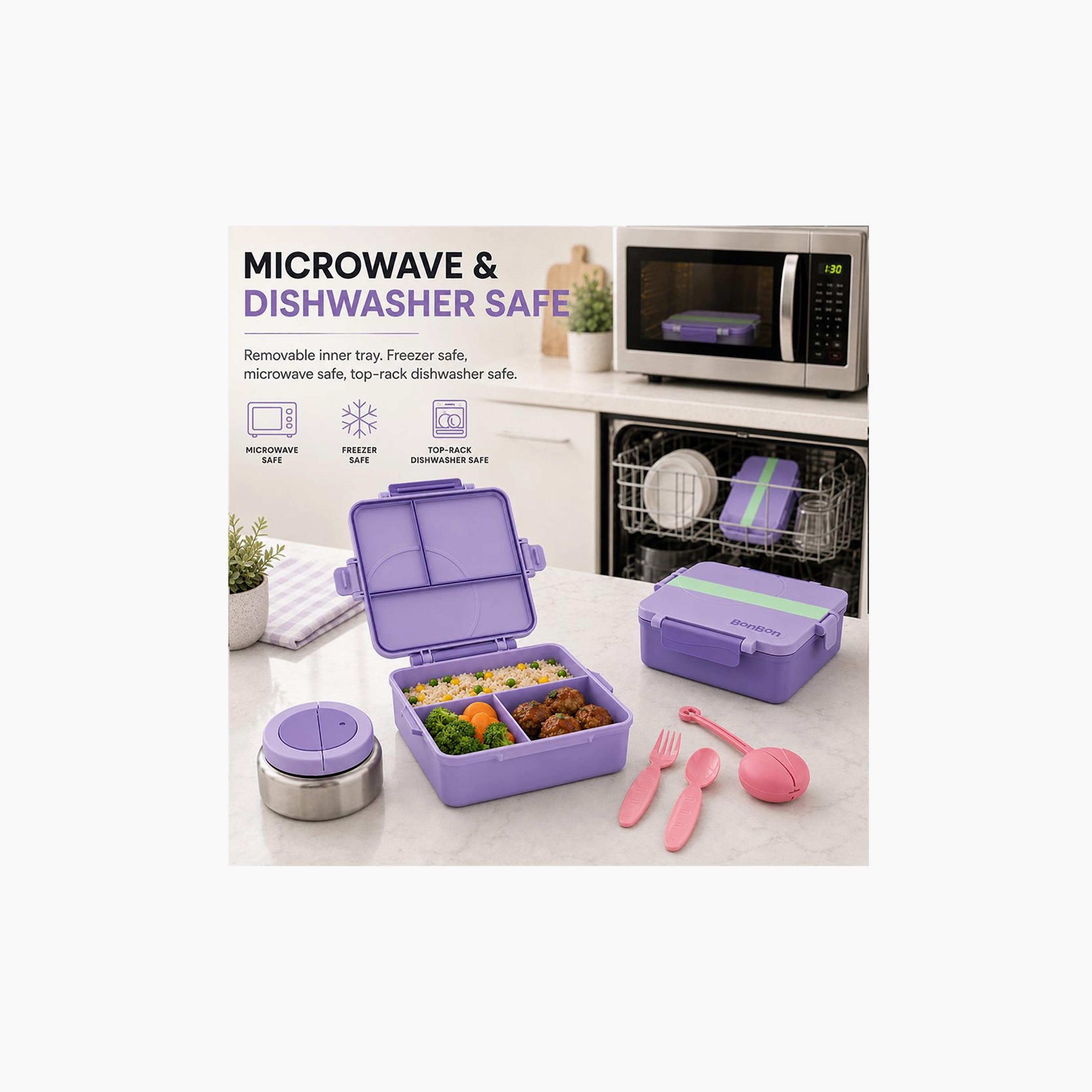 علبة غداء قابلة للتحويل بتصميم مقلم كبير مع وعاء طعام حراري - 1800 مل من بونبون-school-lunchessentials-lunchboxes-image-6