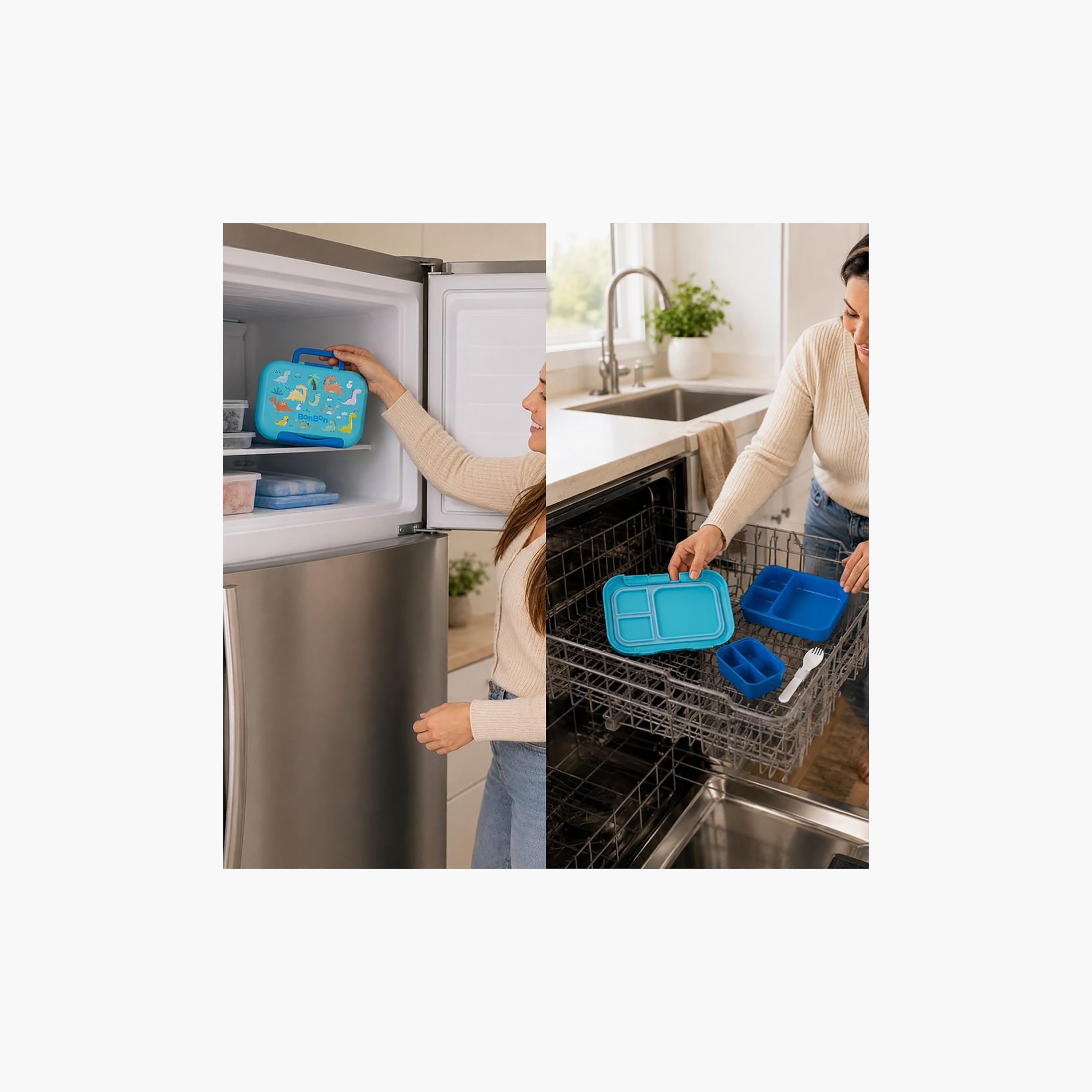 صندوق غداء ديناصور قابل للتحويل للأولاد مع صينية داخلية قابلة للإزالة وعلبة صغيرة من بونبون - 1200 مل-school-lunchessentials-lunchboxes-image-7