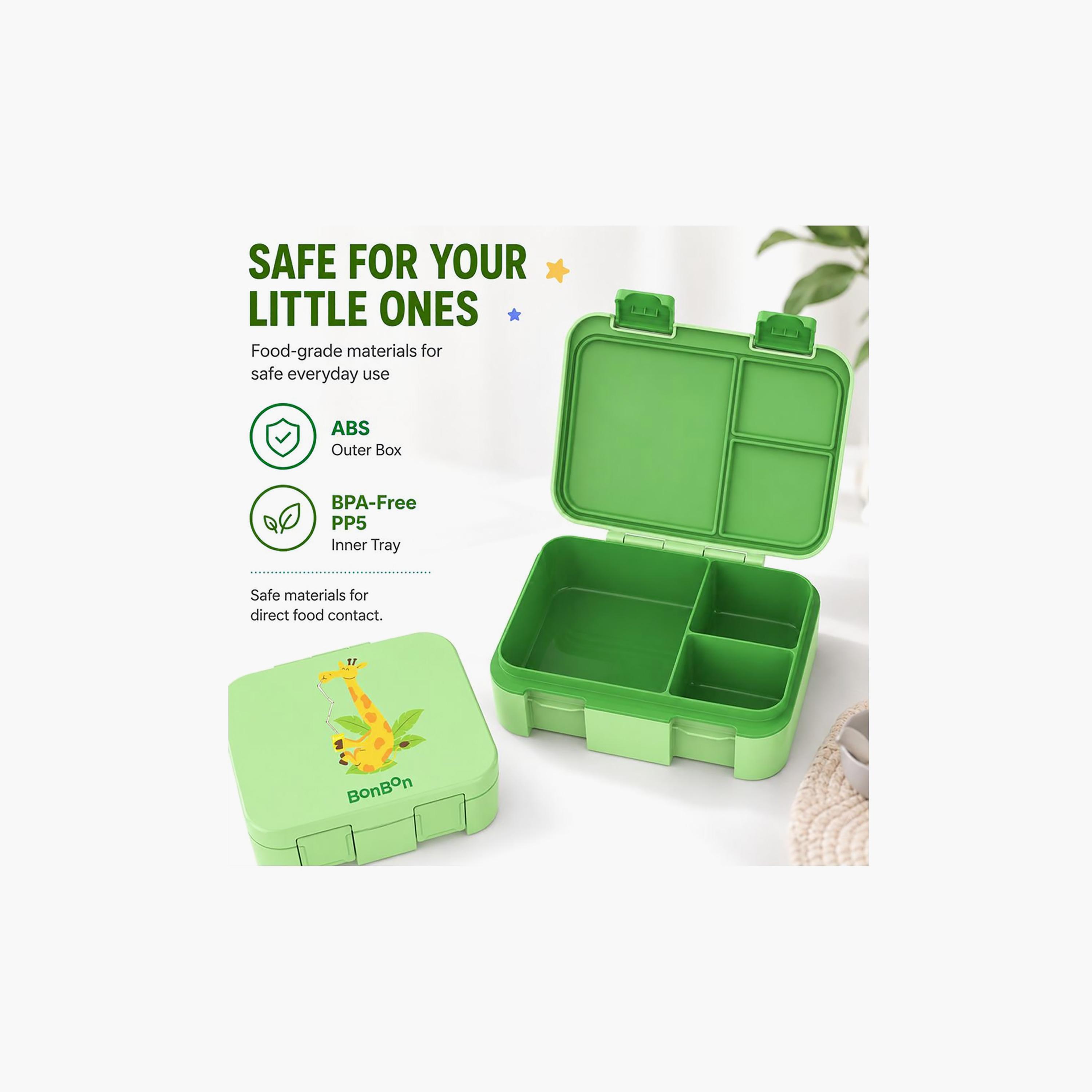 Bonbon Giraffe 3 Compartments Lunch Box for Boys with Removable Inner Tray - 700 ml-school-lunchessentials-lunchboxes-image-4