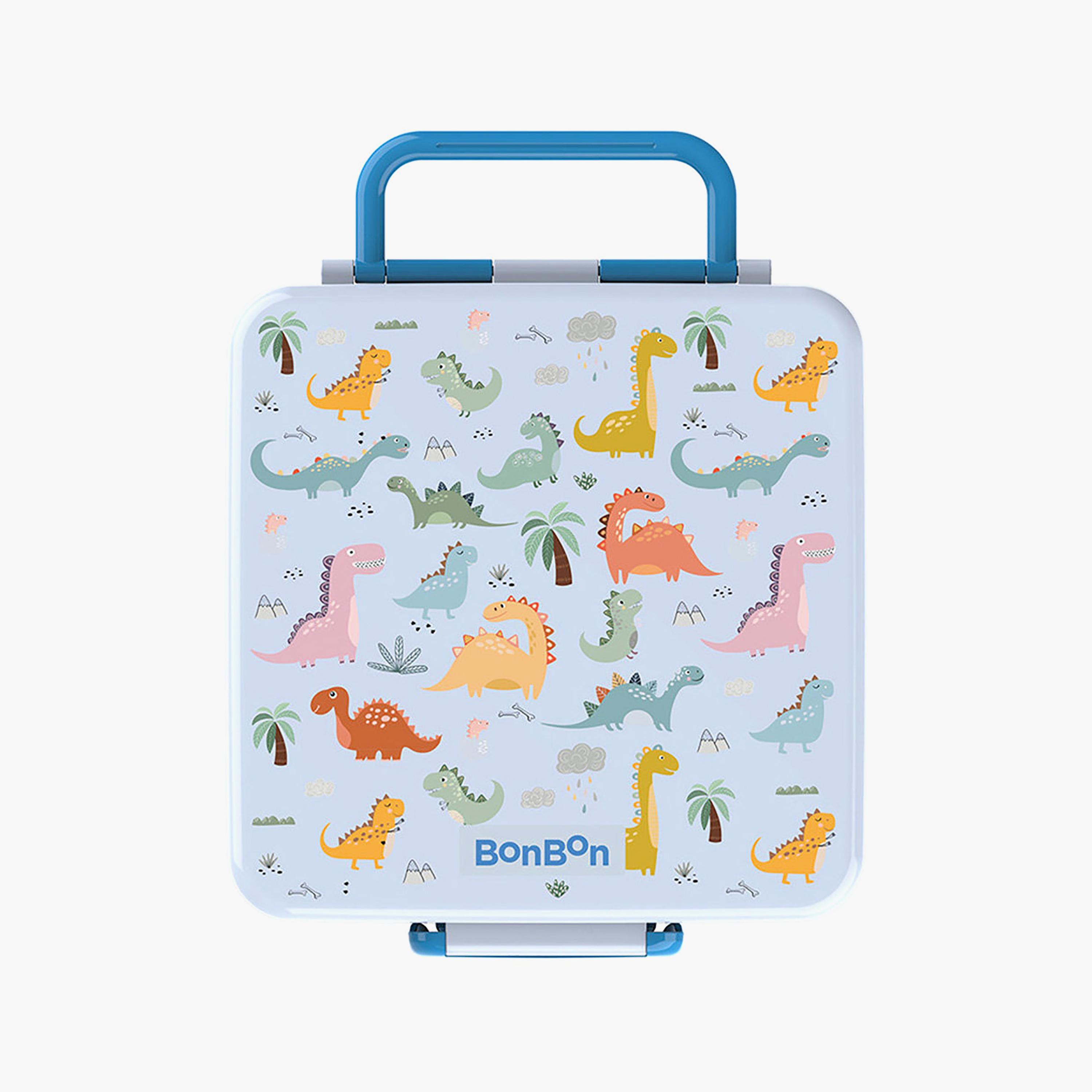Bonbon Dinosaur 4 Compartments Lunch Box for Boys with Snack Box - 1800 ml-school-lunchessentials-lunchboxes-image-1