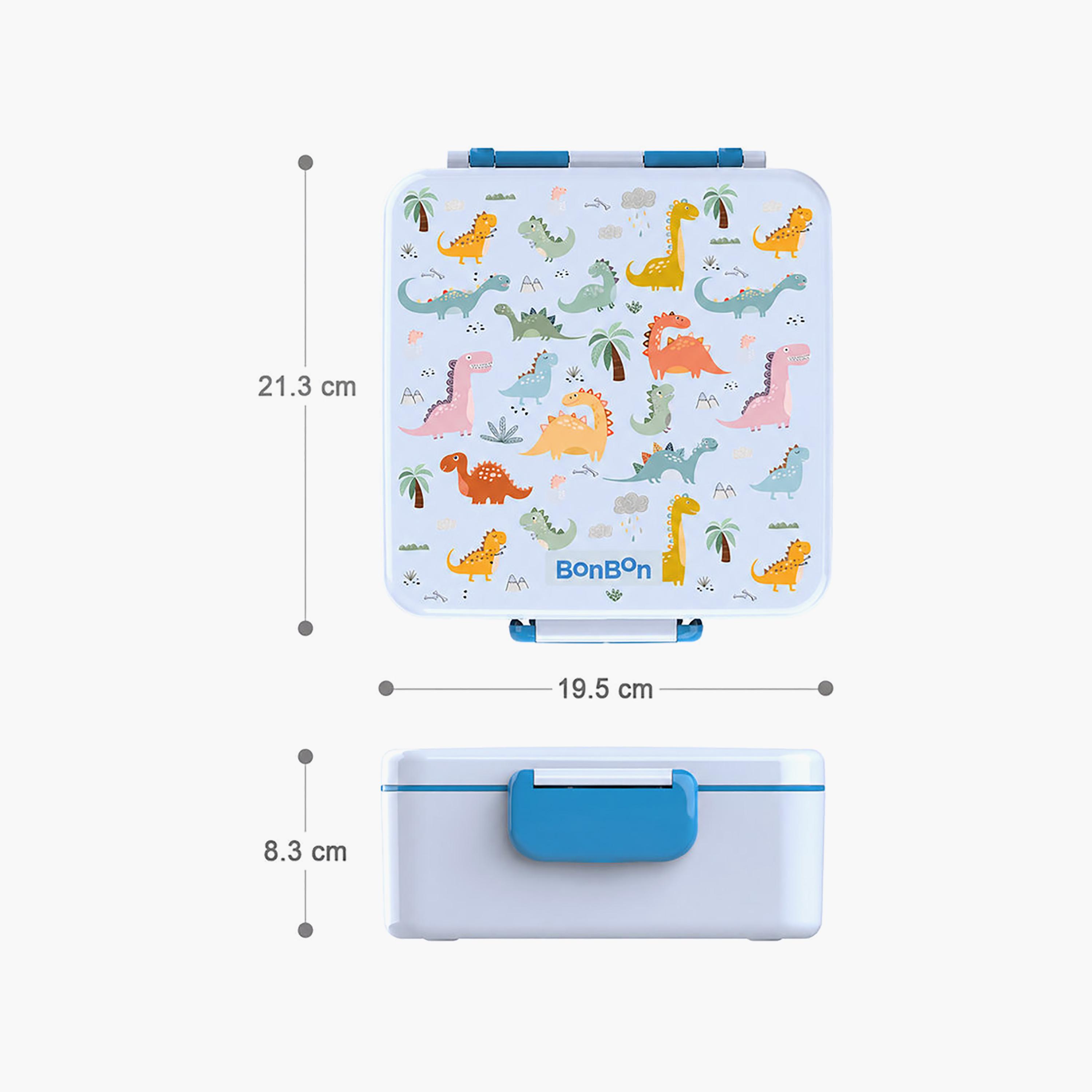 Bonbon Dinosaur 4 Compartments Lunch Box for Boys with Snack Box - 1800 ml-school-lunchessentials-lunchboxes-image-2