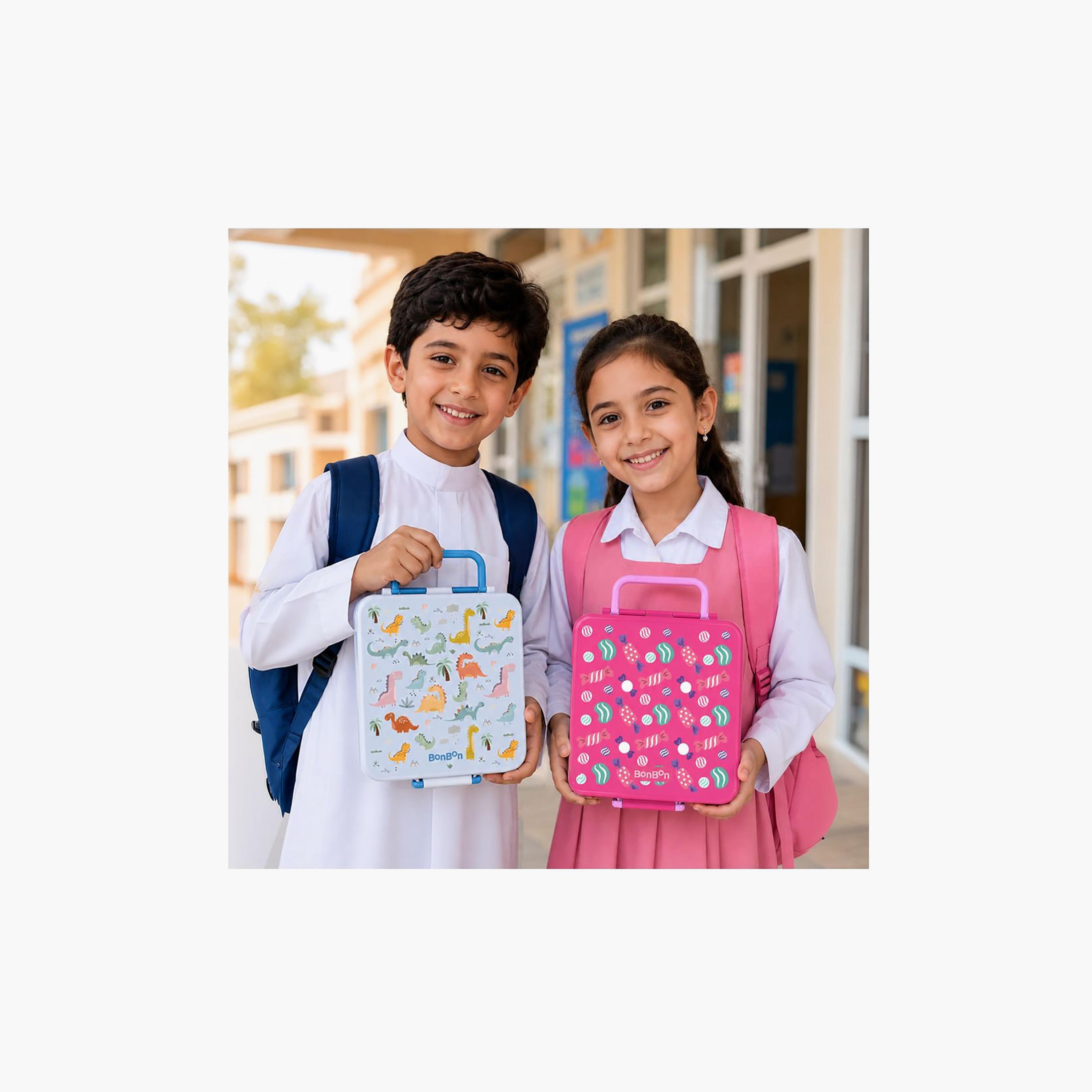 Bonbon Dinosaur 4 Compartments Lunch Box for Boys with Snack Box - 1800 ml-school-lunchessentials-lunchboxes-image-7