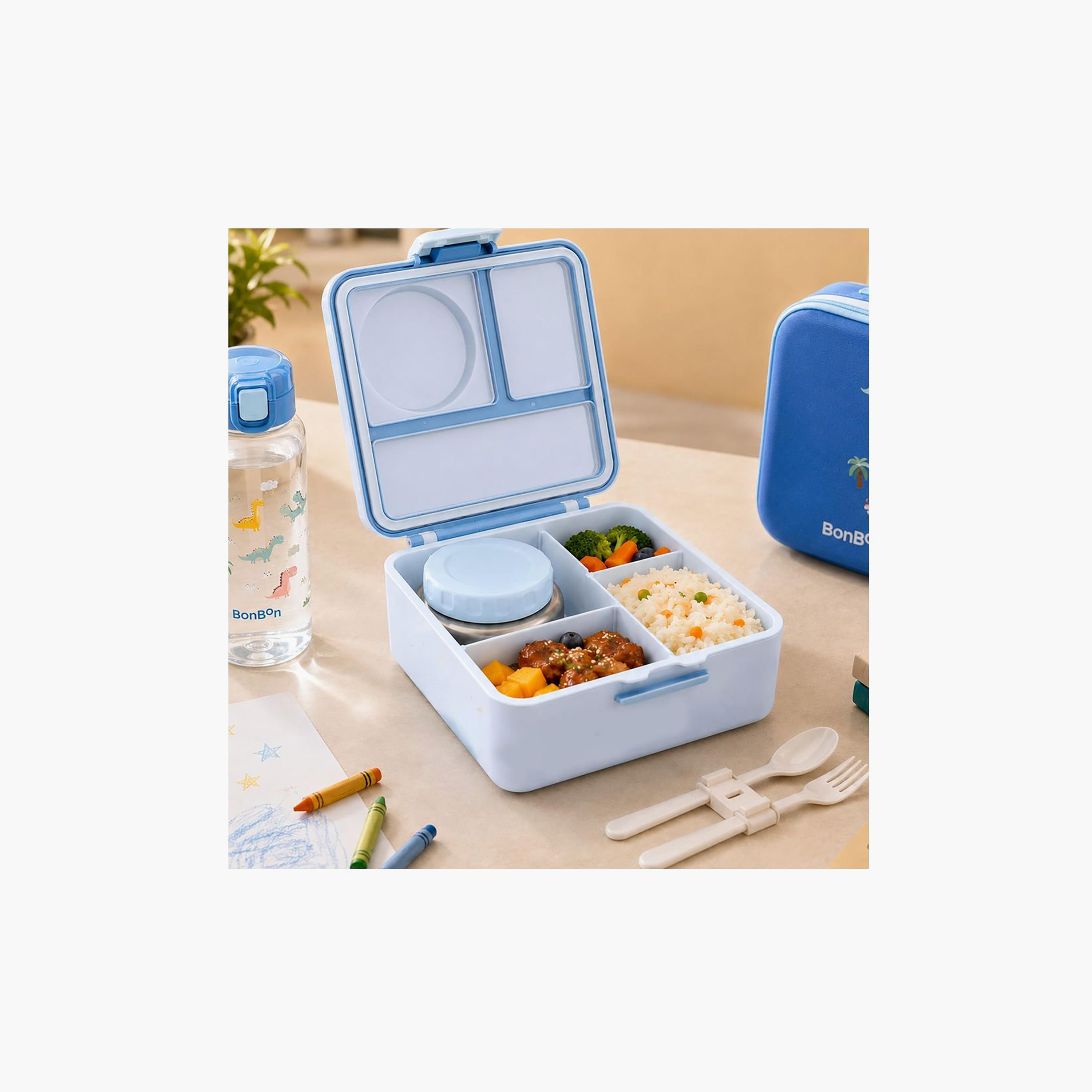 Bonbon Dinosaur 4 Compartments Lunch Box for Boys with Snack Box - 1800 ml-school-lunchessentials-lunchboxes-image-8