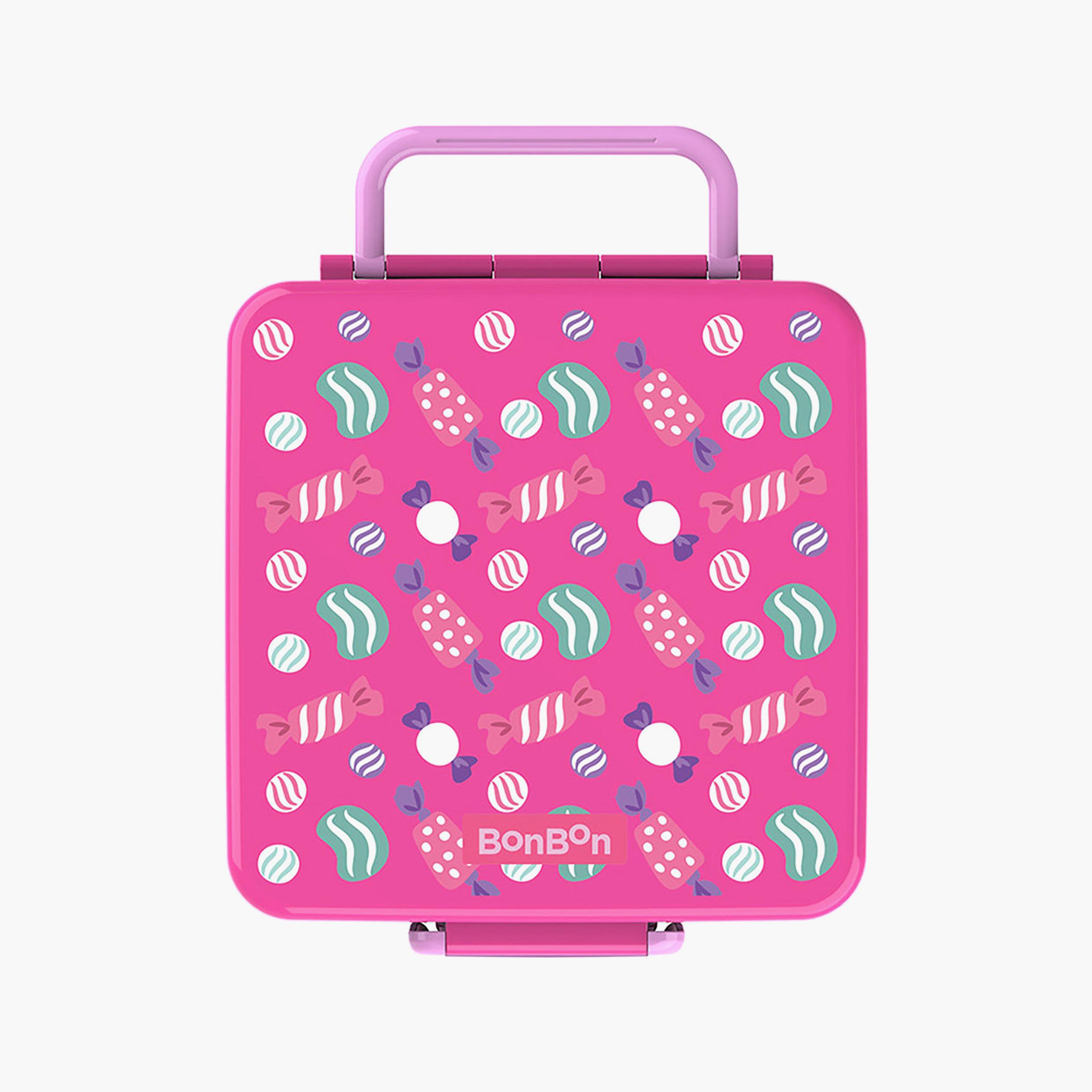 صندوق غداء بونبون كانديز بـ 4 مقصورات للبنات مع علبة سناك - 1800 مل-school-lunchessentials-lunchboxes-image-1
