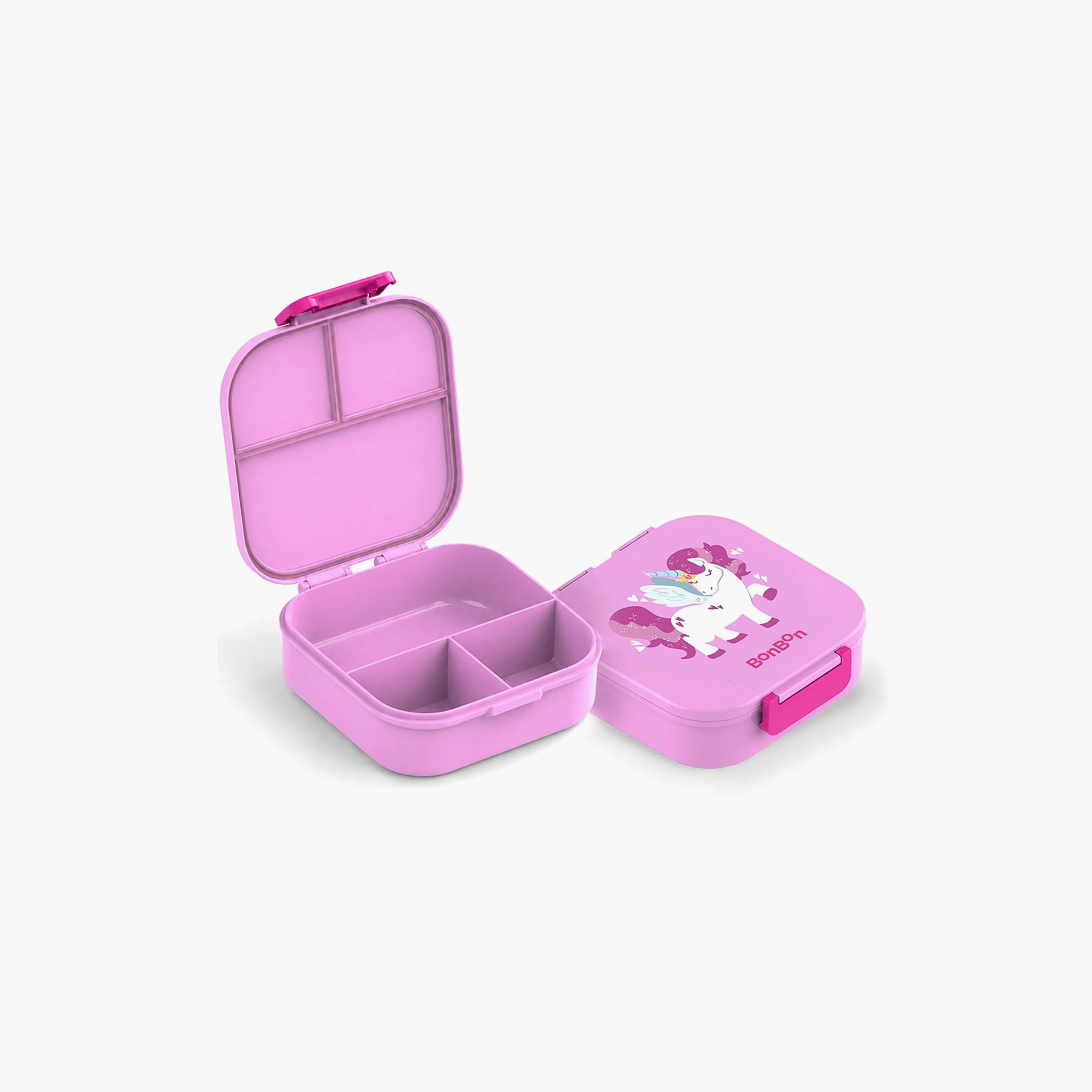 صندوق غداء يونيكورن بونبون مانع للتسرب بـ3 مقصورات للبنات - 1200 مل-school-lunchessentials-lunchboxes-image-2