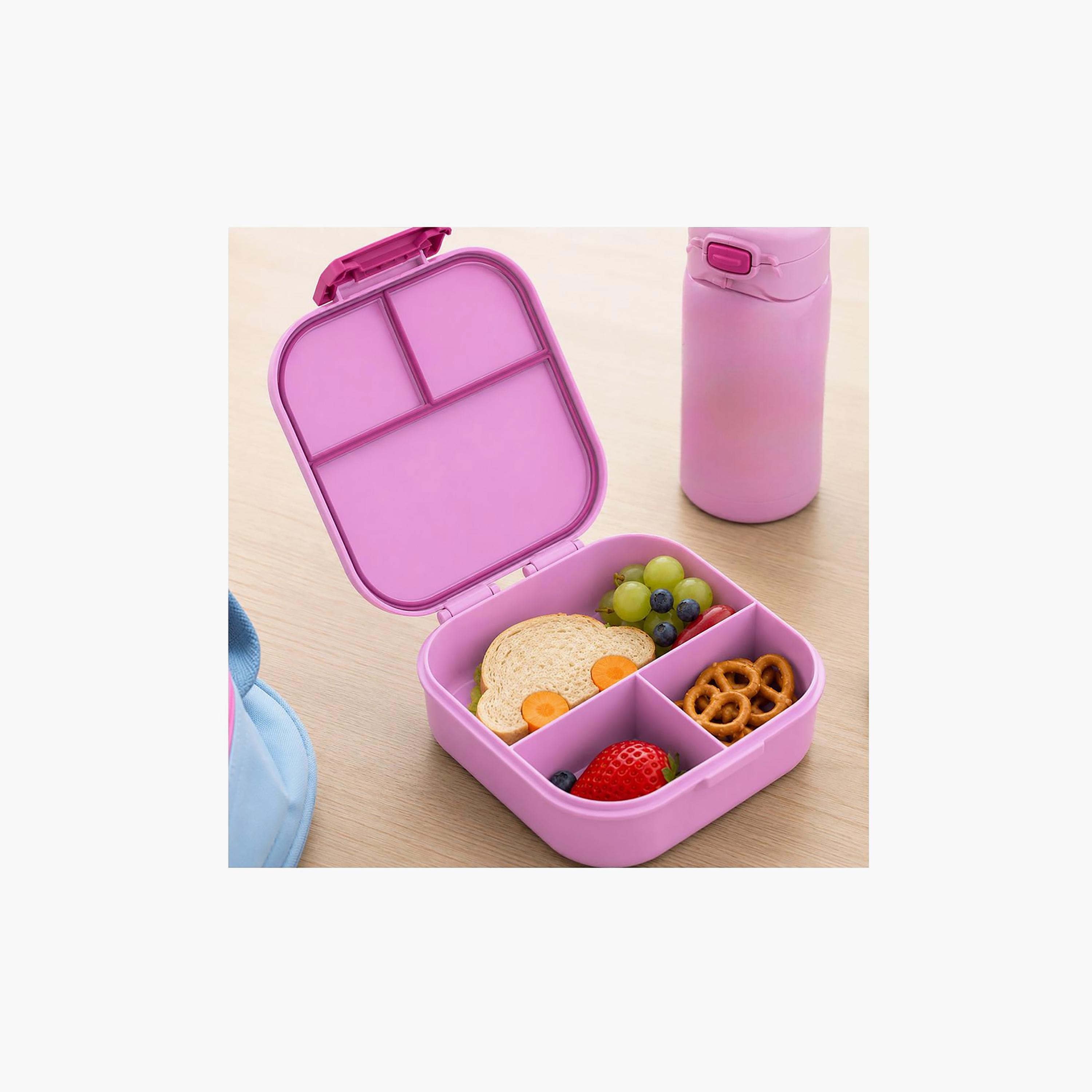 صندوق غداء يونيكورن بونبون مانع للتسرب بـ3 مقصورات للبنات - 1200 مل-school-lunchessentials-lunchboxes-image-5
