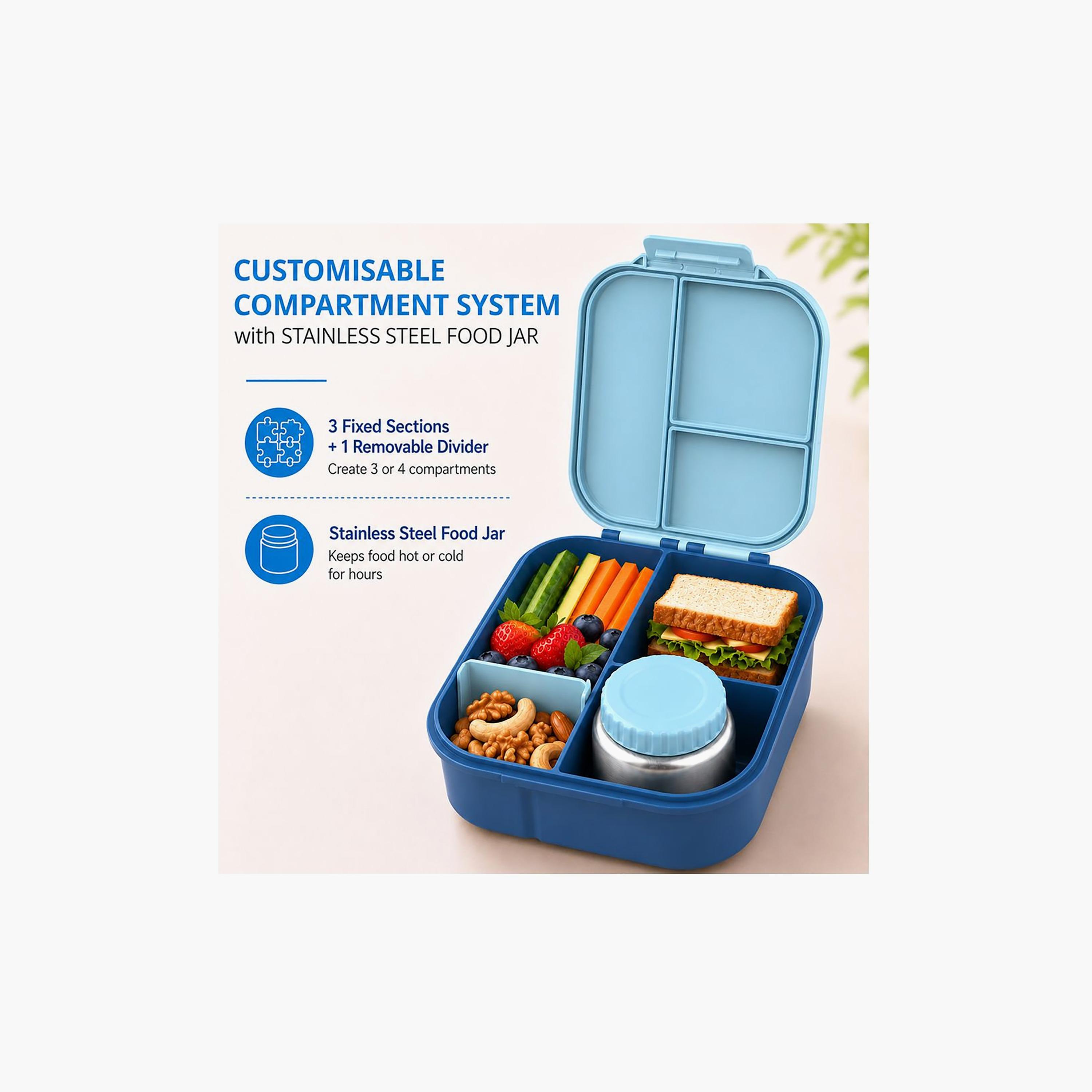 صندوق غداء بونبون ستار بمقصورات قابلة للتخصيص مع وعاء طعام معزول - 1800 مل-school-lunchessentials-lunchboxes-image-4