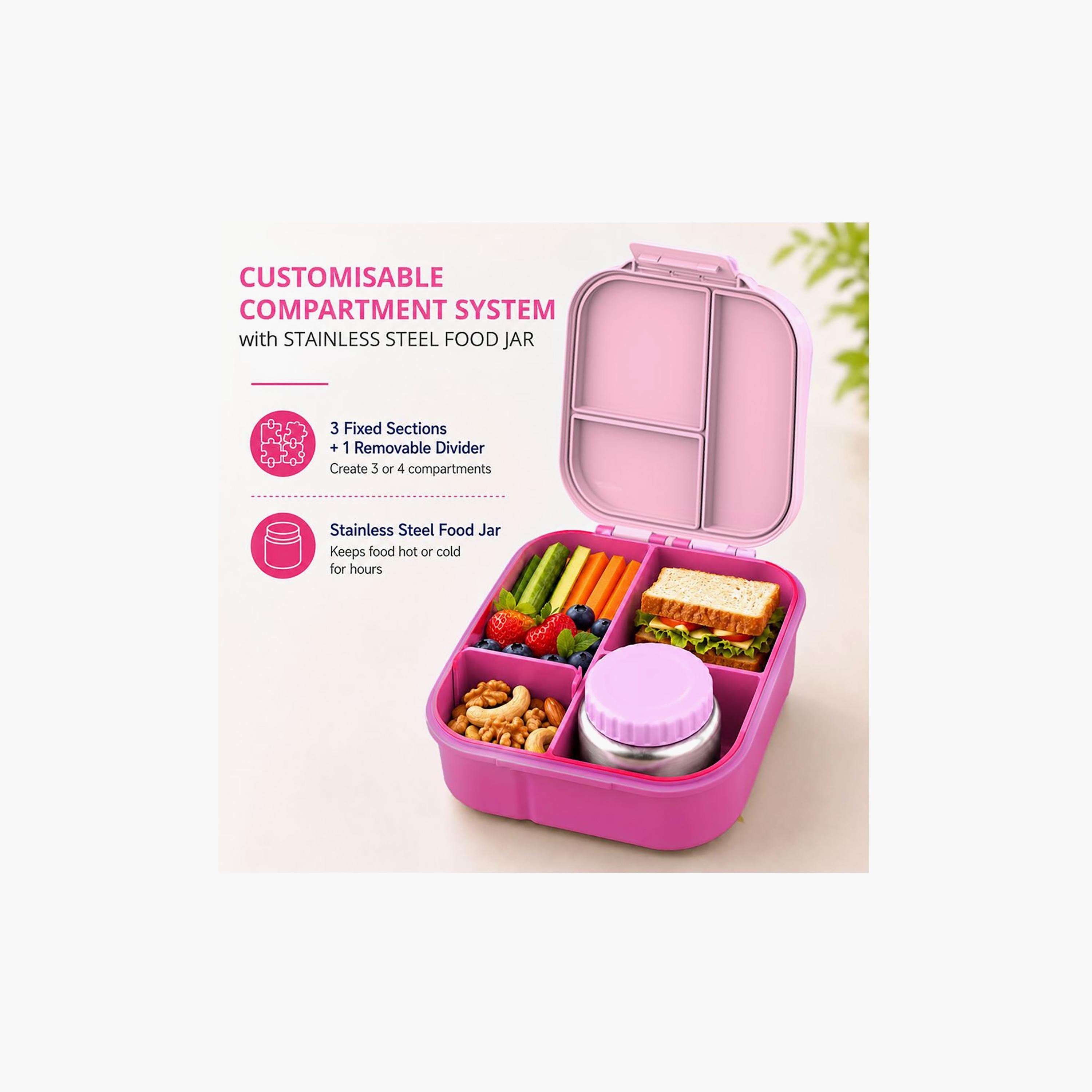 صندوق غداء بونبون ستار بمقصورات قابلة للتخصيص مع وعاء طعام معزول - 1800 مل-school-lunchessentials-lunchboxes-image-6