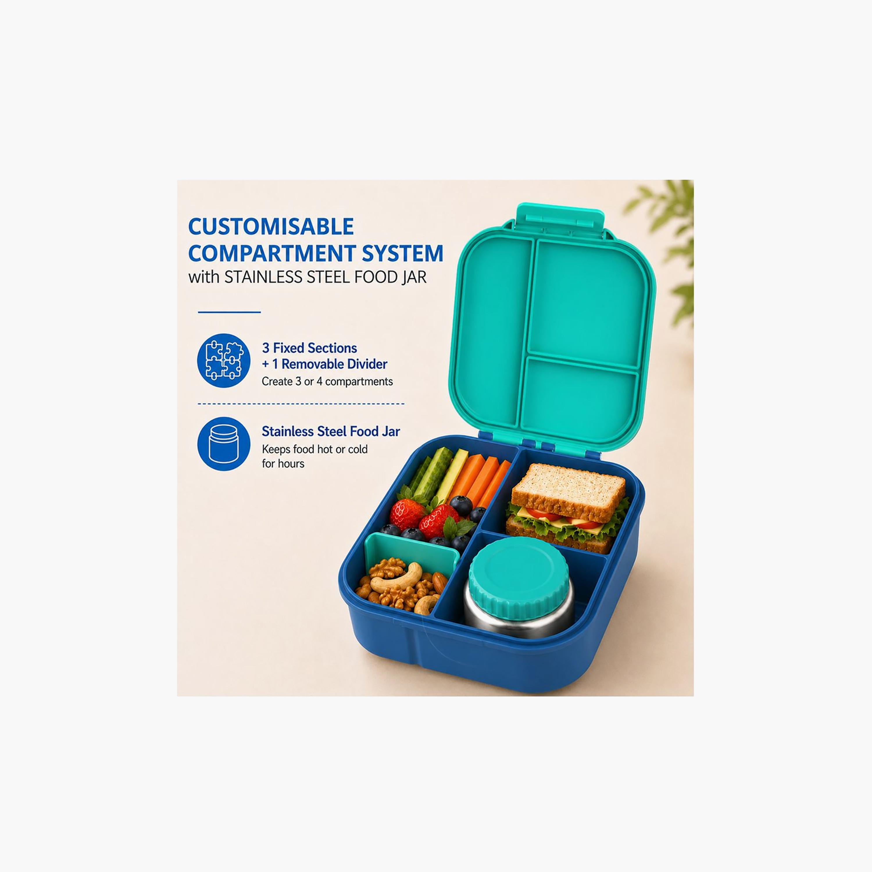 صندوق غداء بونبون ستار بمقصورات قابلة للتخصيص مع وعاء طعام معزول - 1800 مل-school-lunchessentials-lunchboxes-image-5