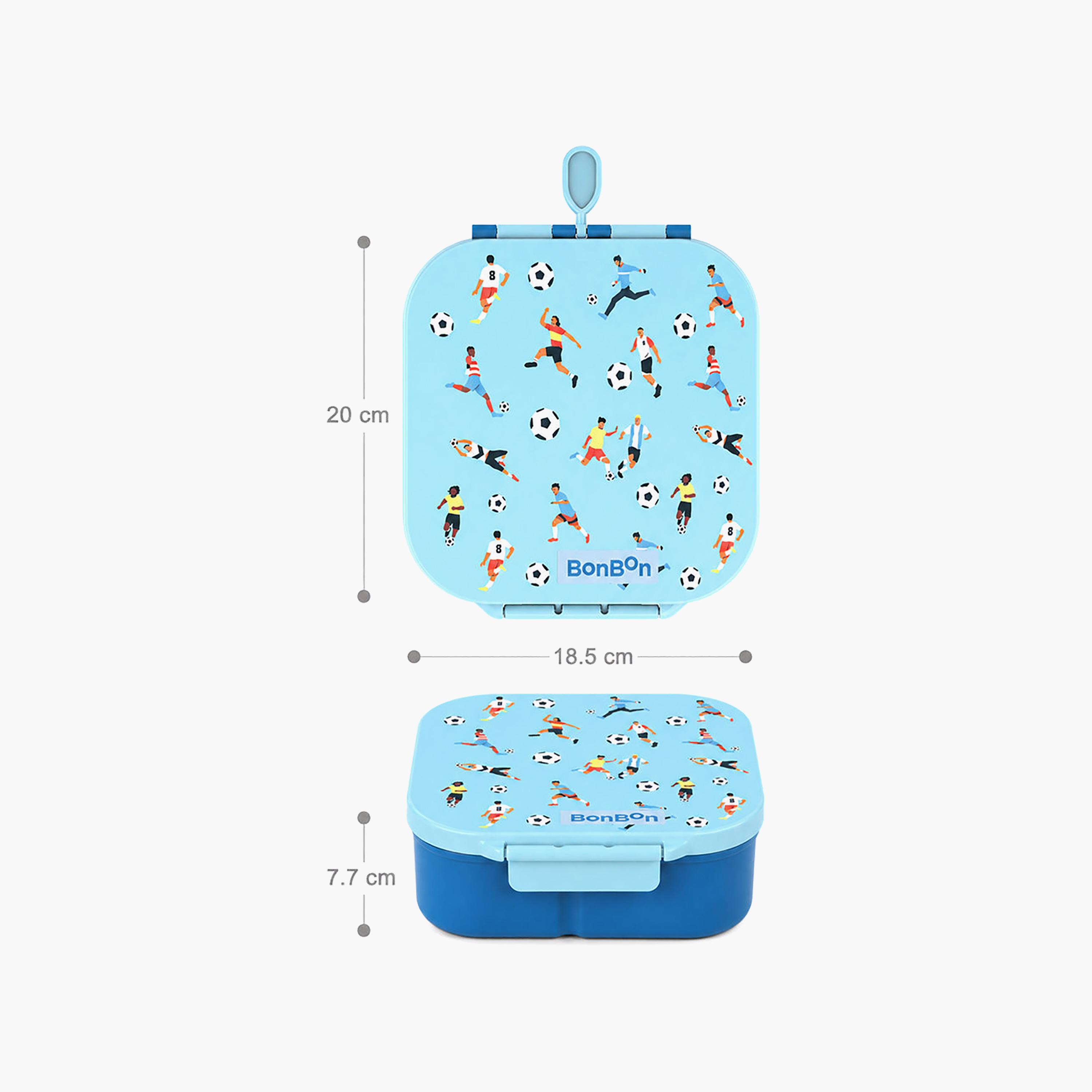 علبة غداء بتصميم كرة قدم بأقسام قابلة للتخصيص مع إناء طعام معزول من بونبون - 1800 مل-school-lunchessentials-lunchboxes-image-9