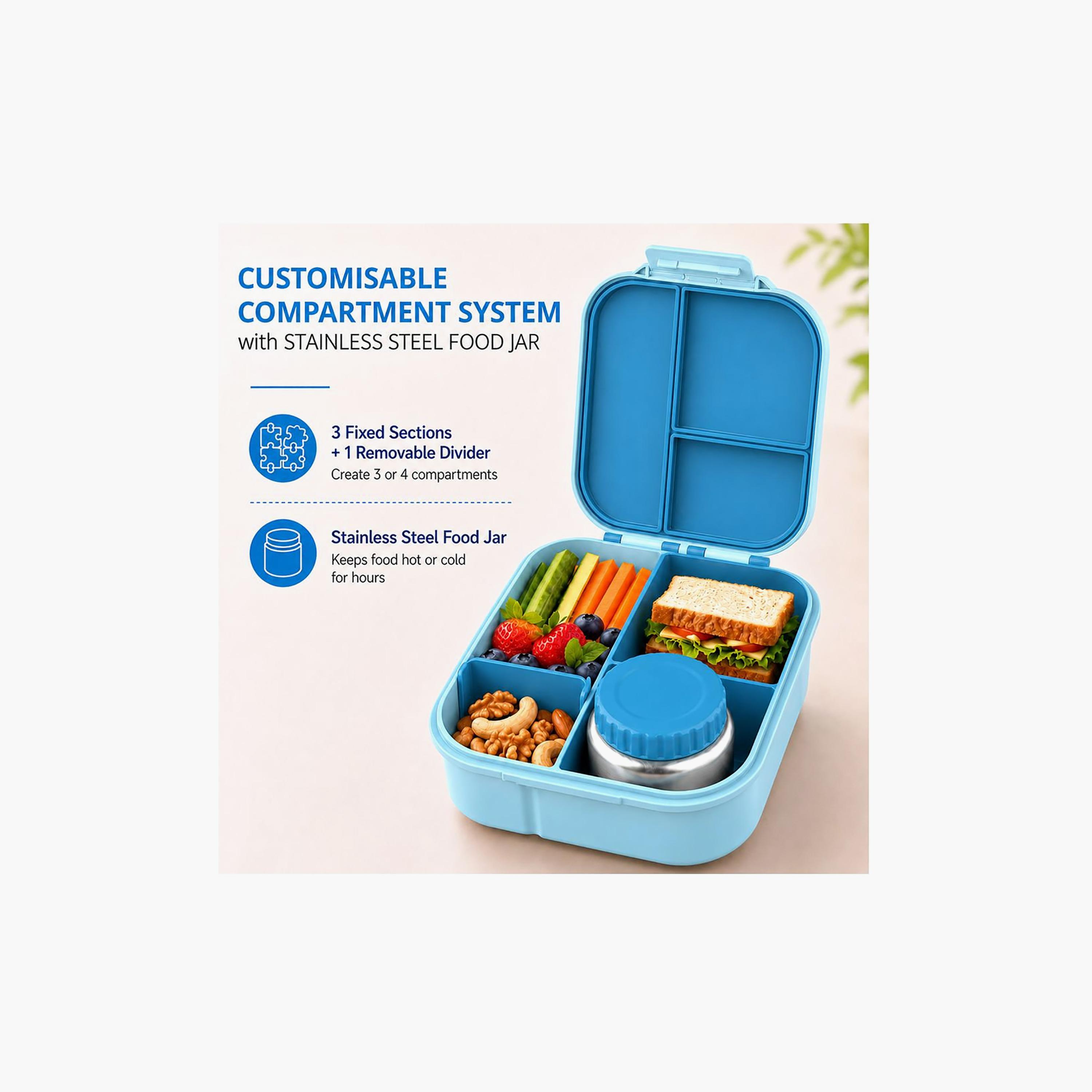 صندوق غداء بونبون سبيس بأقسام قابلة للتخصيص مع وعاء طعام معزول - 1800 مل-school-lunchessentials-lunchboxes-image-7