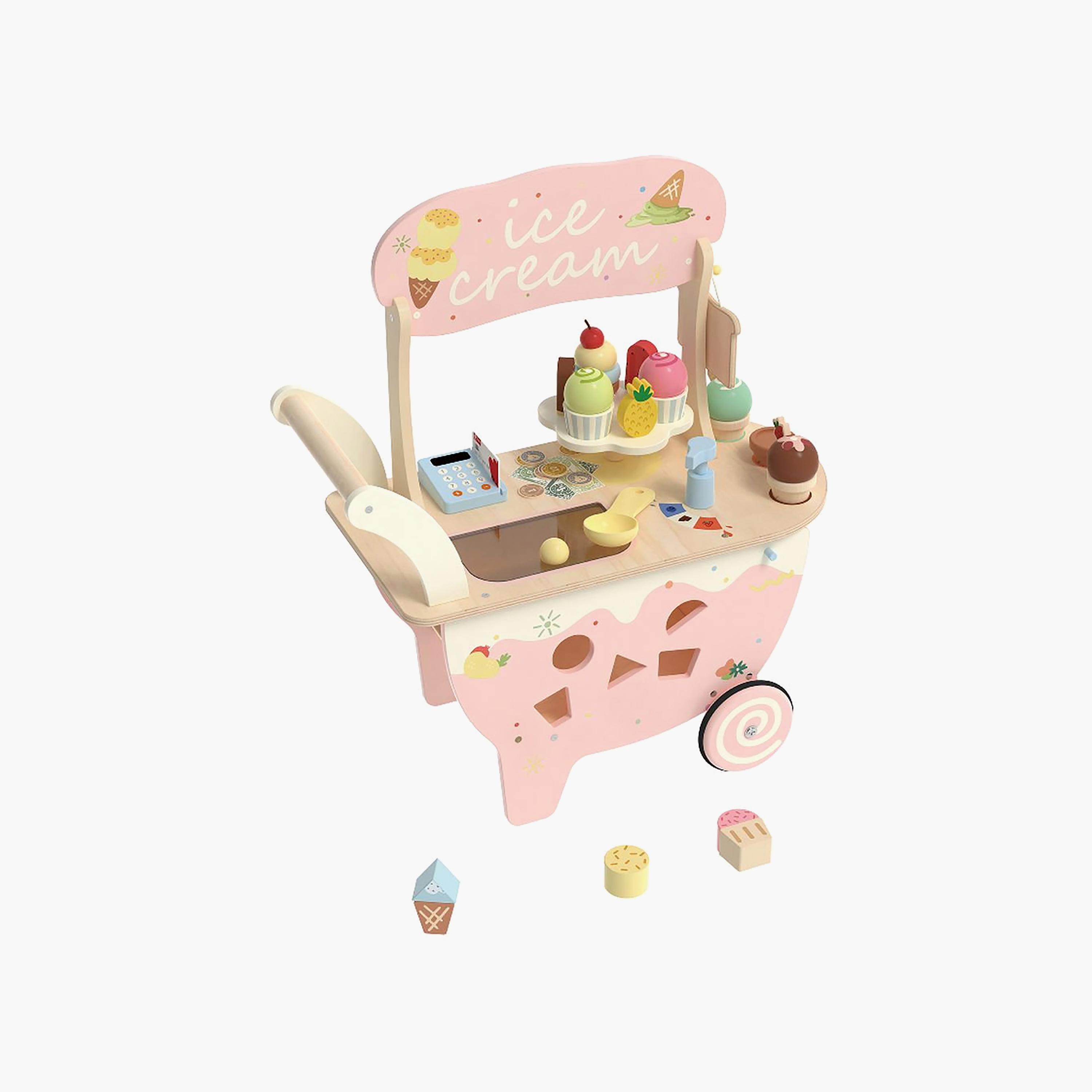 طقم عربة آيس كريم خشبية 40 قطعة من كلاسيك ورلد-toys-roleplay-playfoods-image-2
