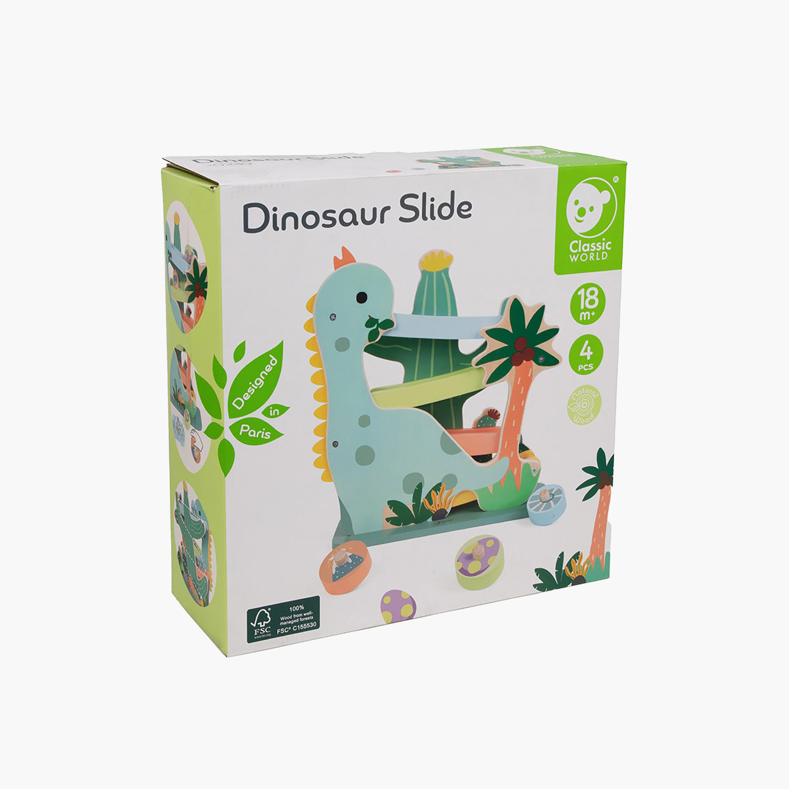 Classic World 4-Piece Wooden Dinosaur Slide Ramp Race Track-toys-playvehicles-racetracks-image-10