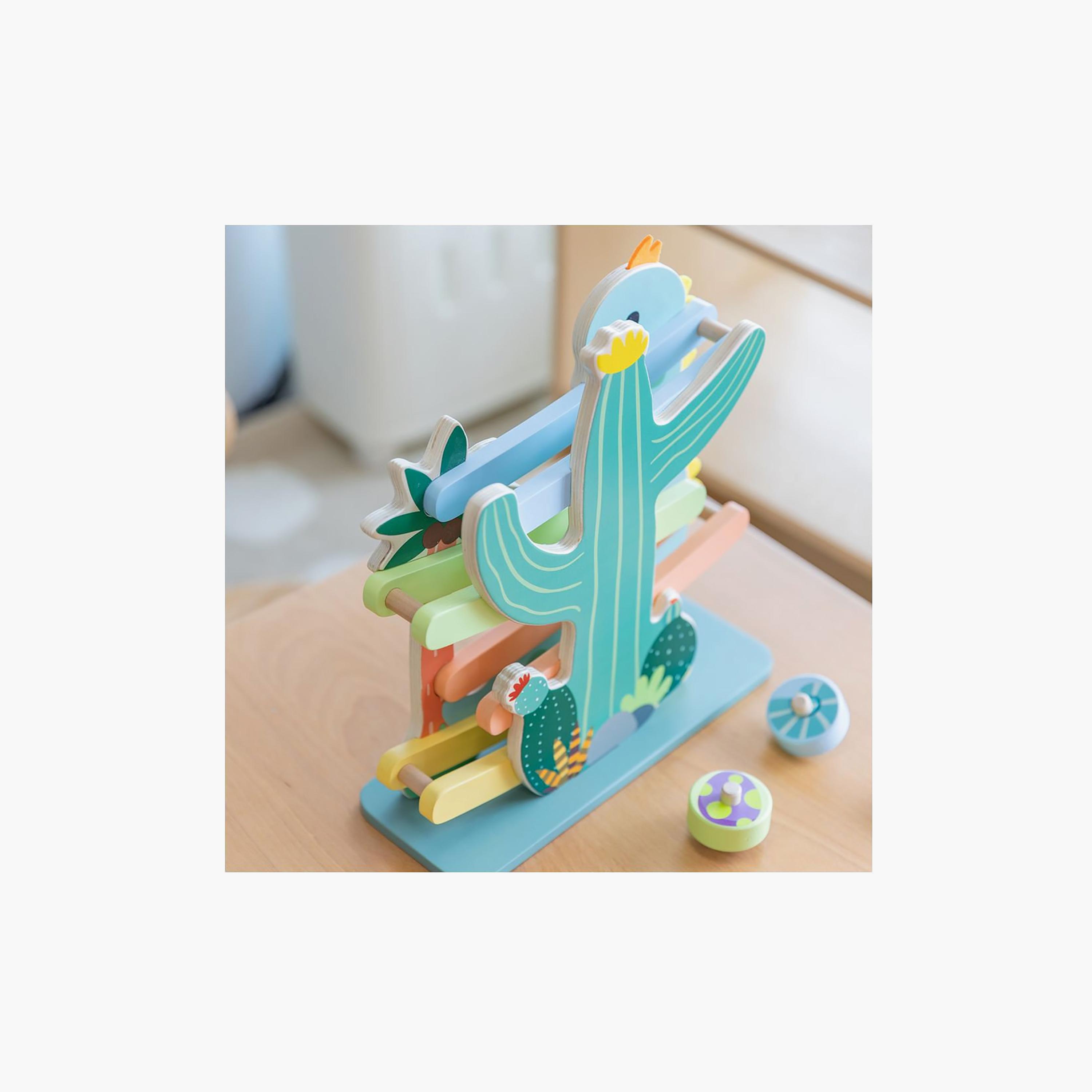 Classic World 4-Piece Wooden Dinosaur Slide Ramp Race Track-toys-playvehicles-racetracks-image-5