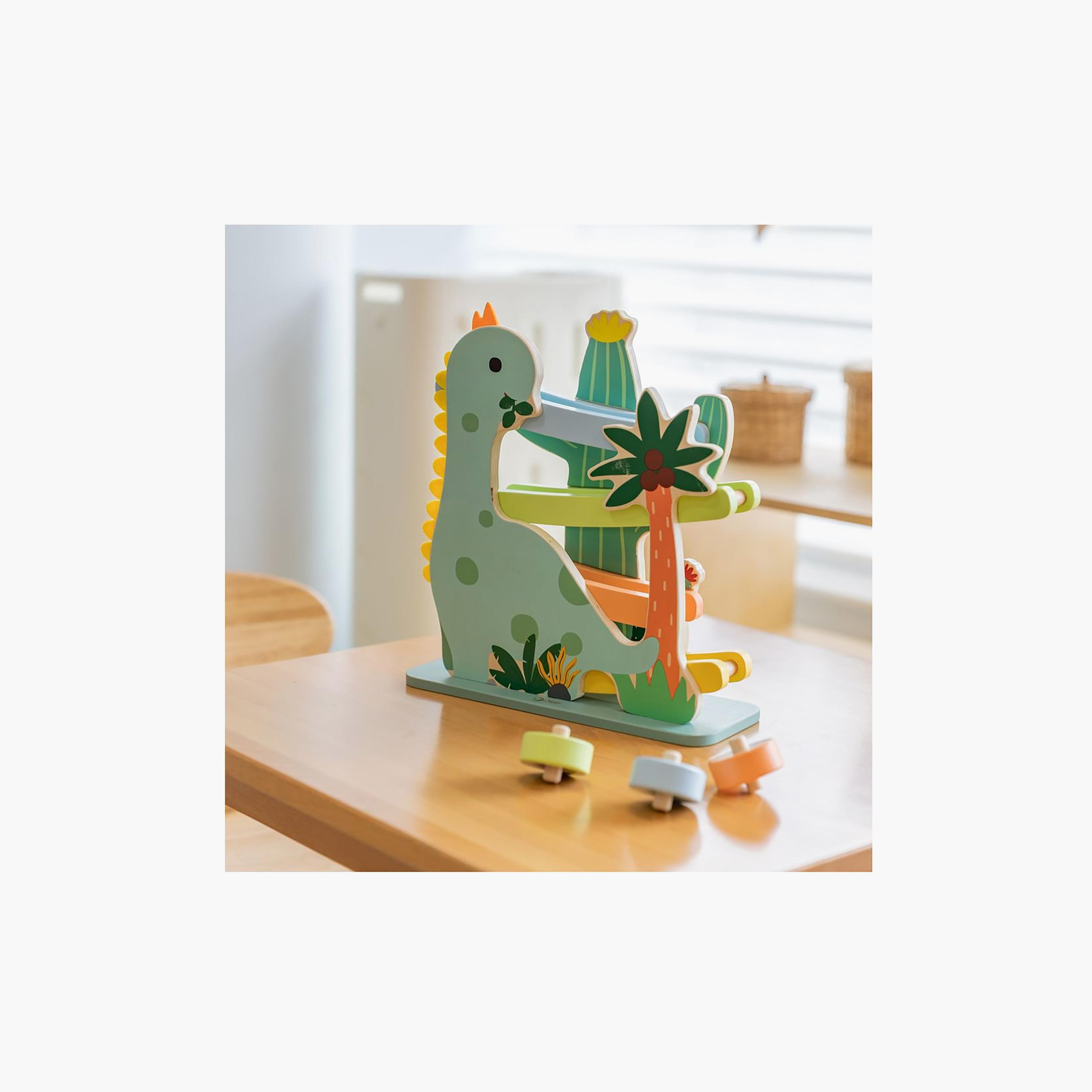 Classic World 4-Piece Wooden Dinosaur Slide Ramp Race Track-toys-playvehicles-racetracks-image-7