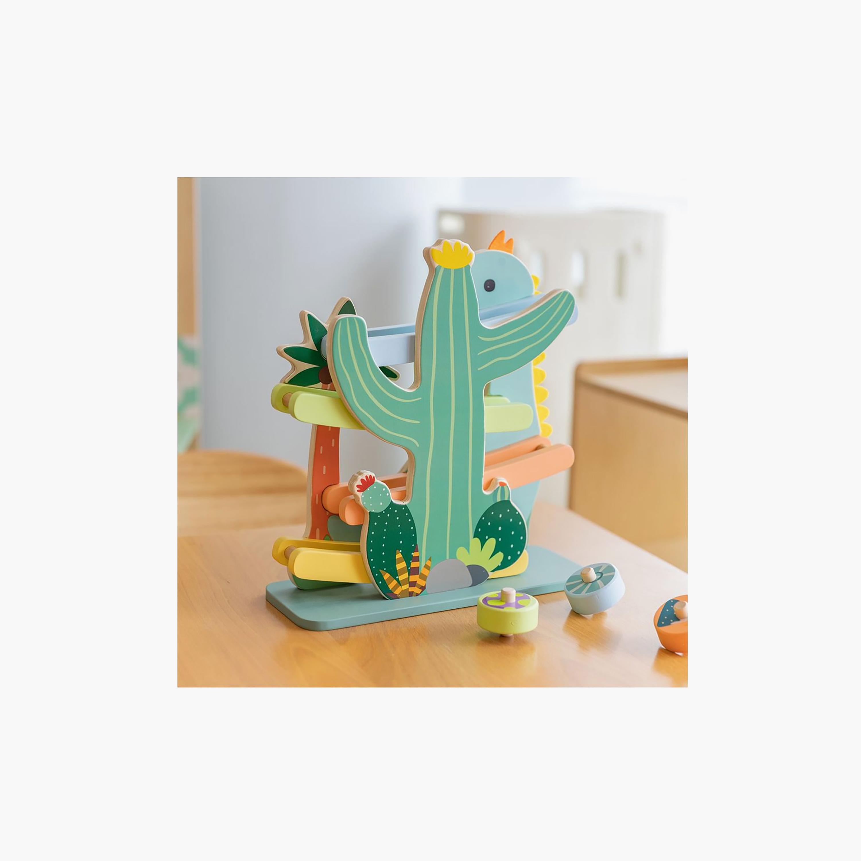 Classic World 4-Piece Wooden Dinosaur Slide Ramp Race Track-toys-playvehicles-racetracks-image-8