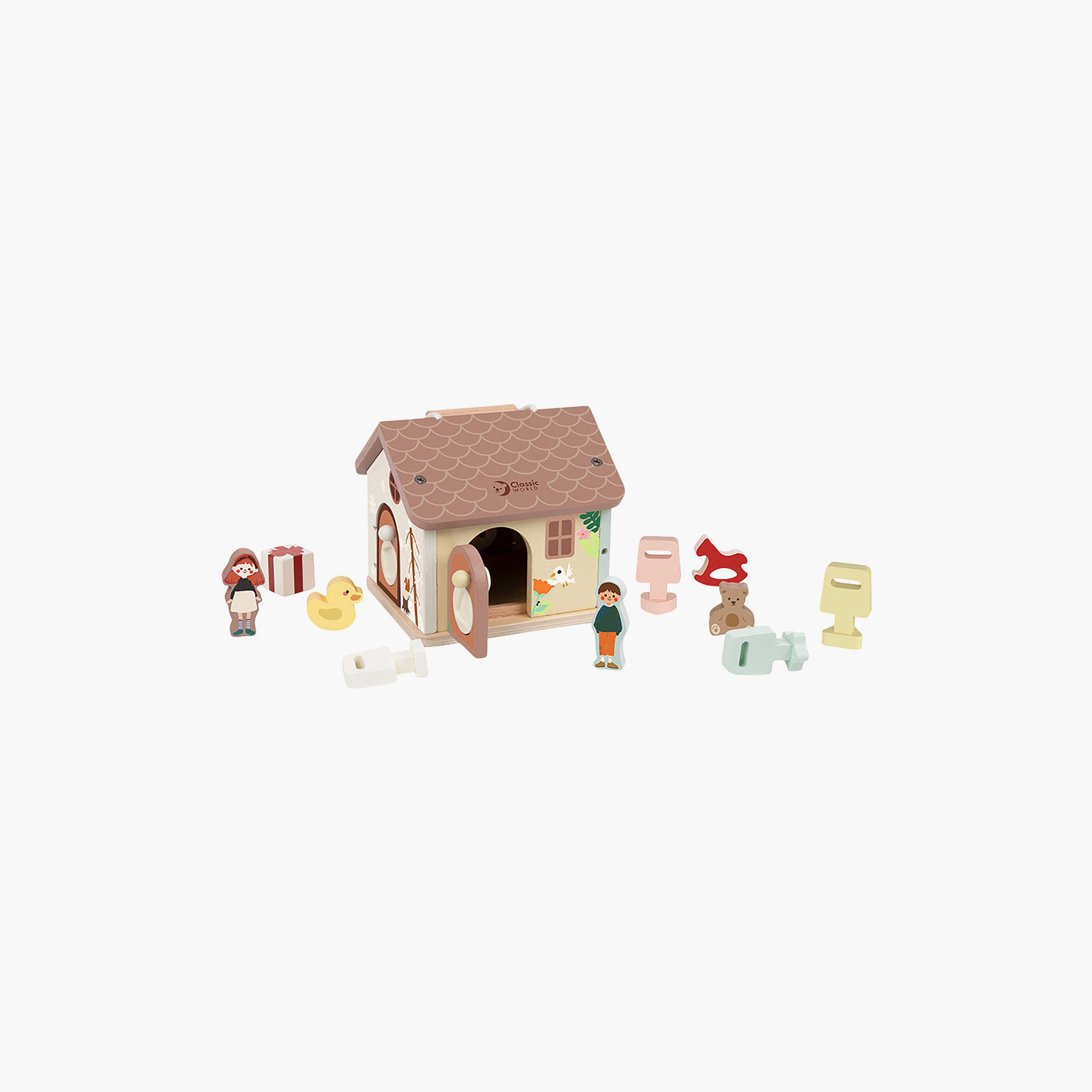 Classic World 11-Piece Wooden Locking House Playset-toys-babyandtoddlertoys-learningtoys-image-1