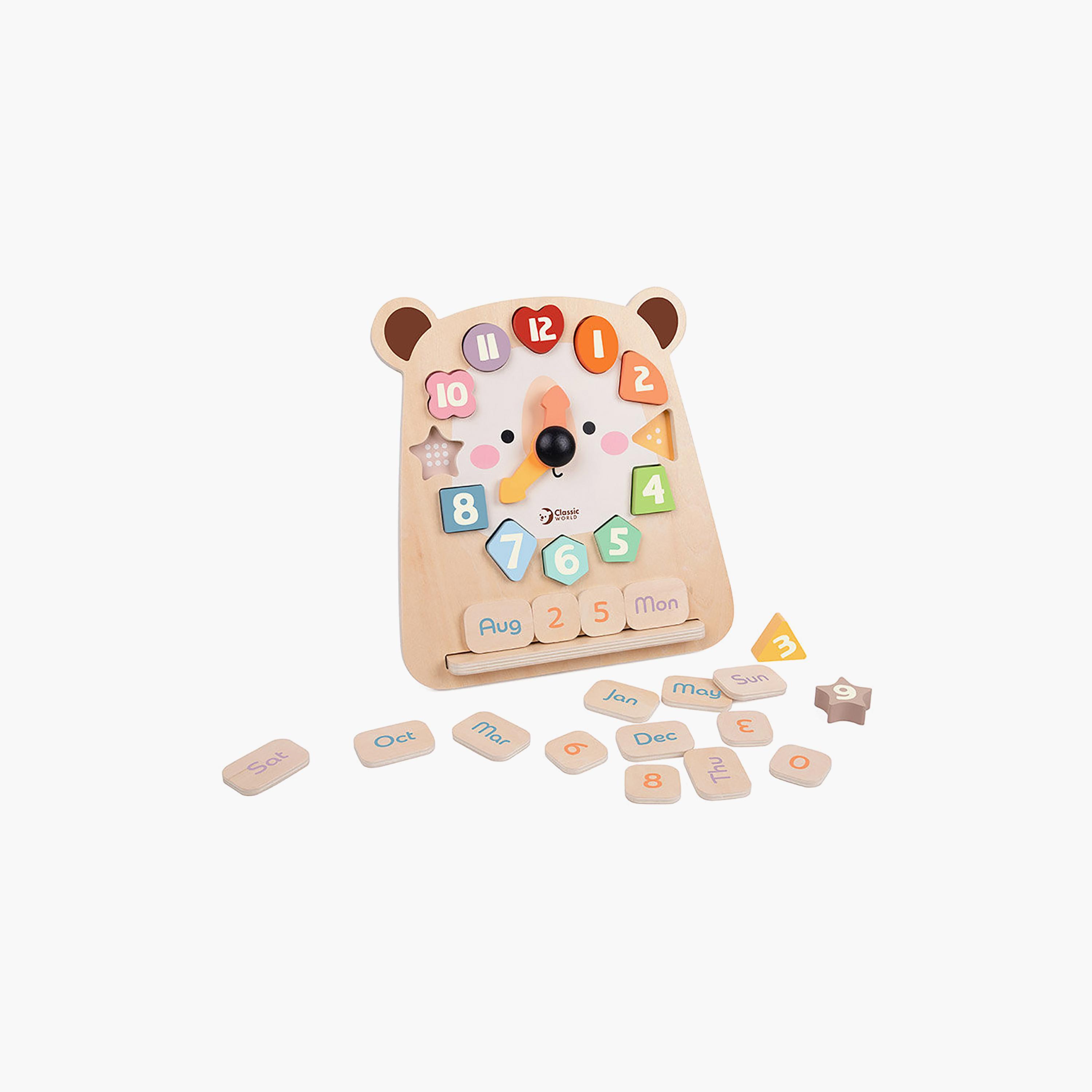 Classic World 30-Piece Wooden Tic-Tac Bear Clock Playset-toys-babyandtoddlertoys-learningtoys-image-1