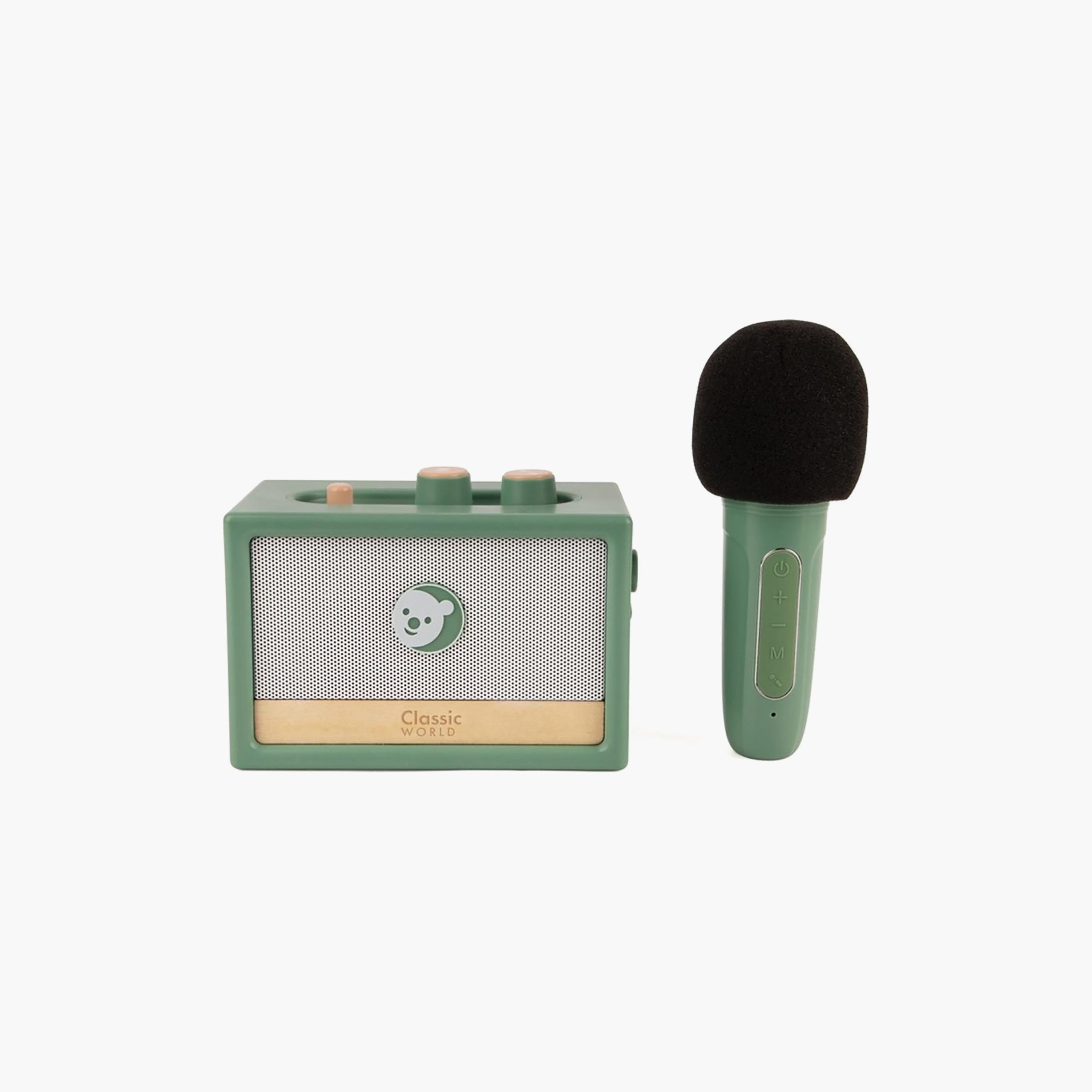Classic World Wooden Mini Retro Tunes Karaoke Machine with Microphone Playset-toys-babyandtoddlertoys-learningtoys-image-1