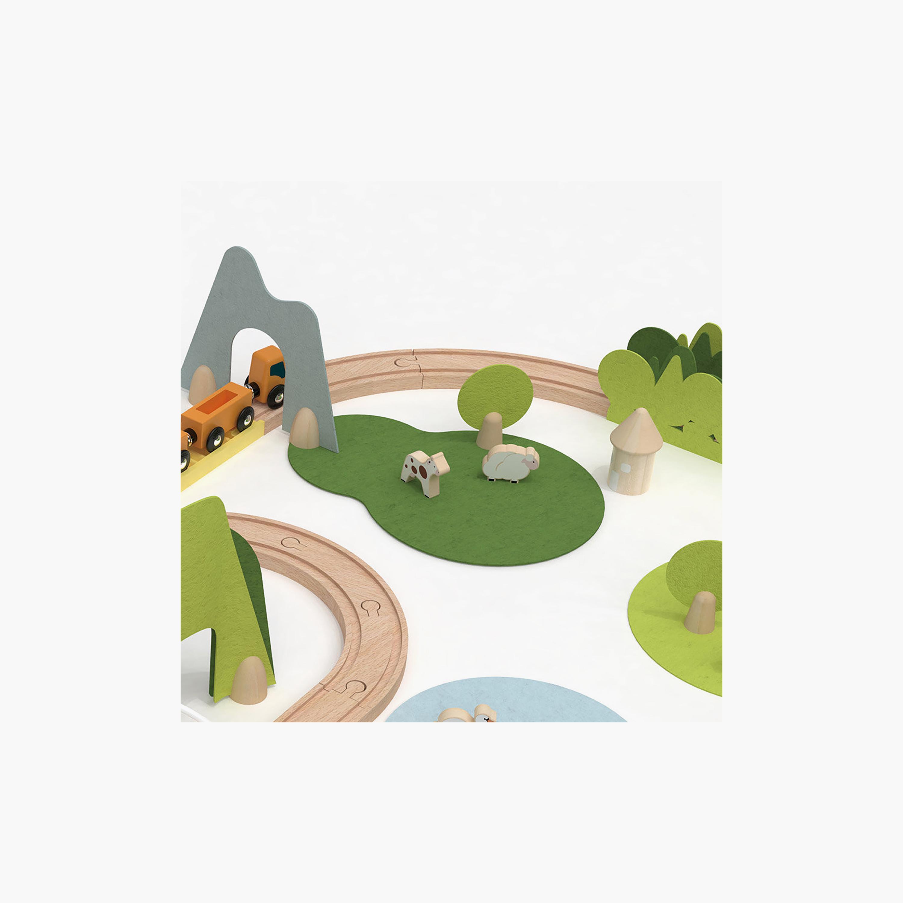 طقم قطار خشبي طبيعي جديد 100 قطعة من كلاسيك ورلد-toys-playvehicles-trainsandbuses-image-4