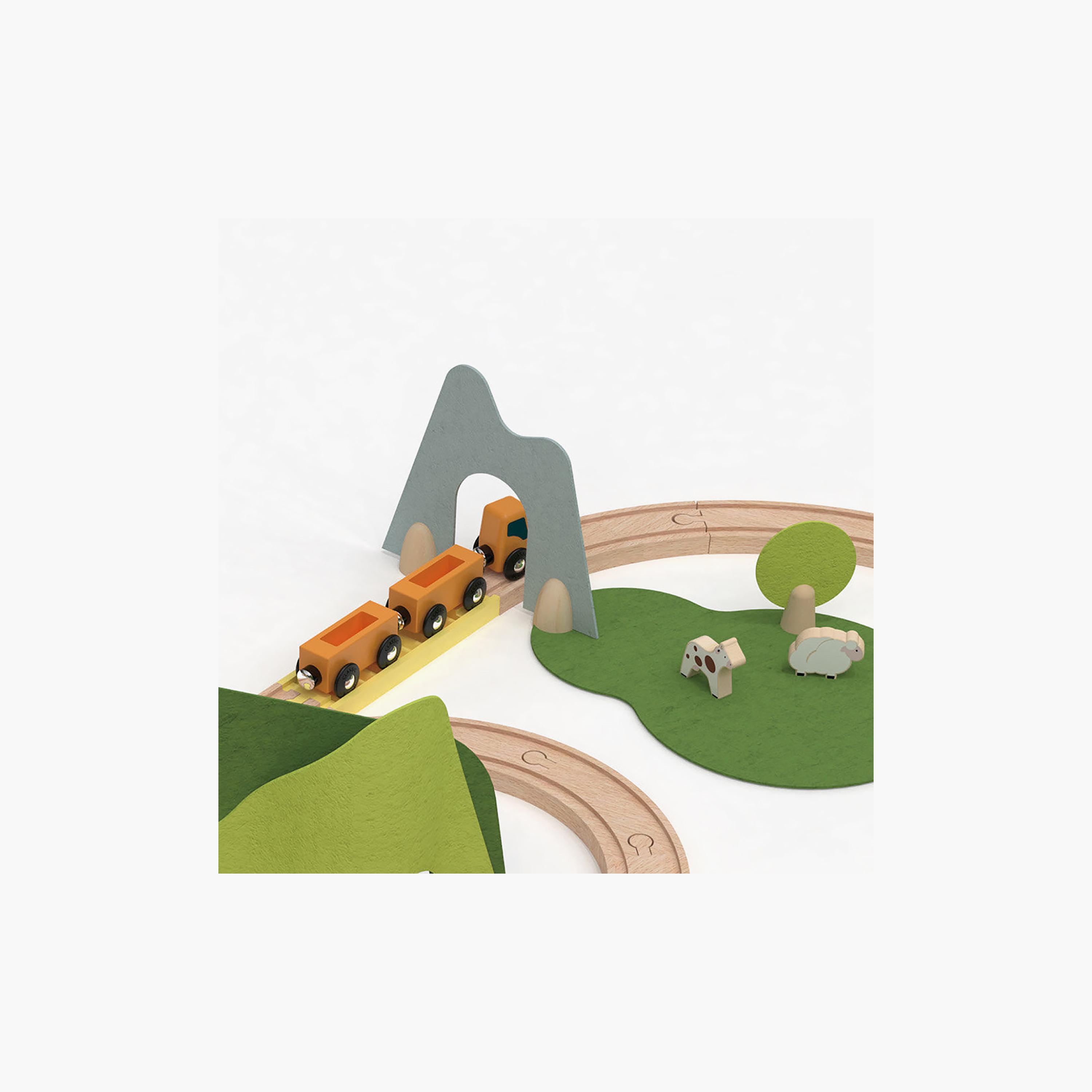طقم قطار خشبي طبيعي جديد 100 قطعة من كلاسيك ورلد-toys-playvehicles-trainsandbuses-image-6