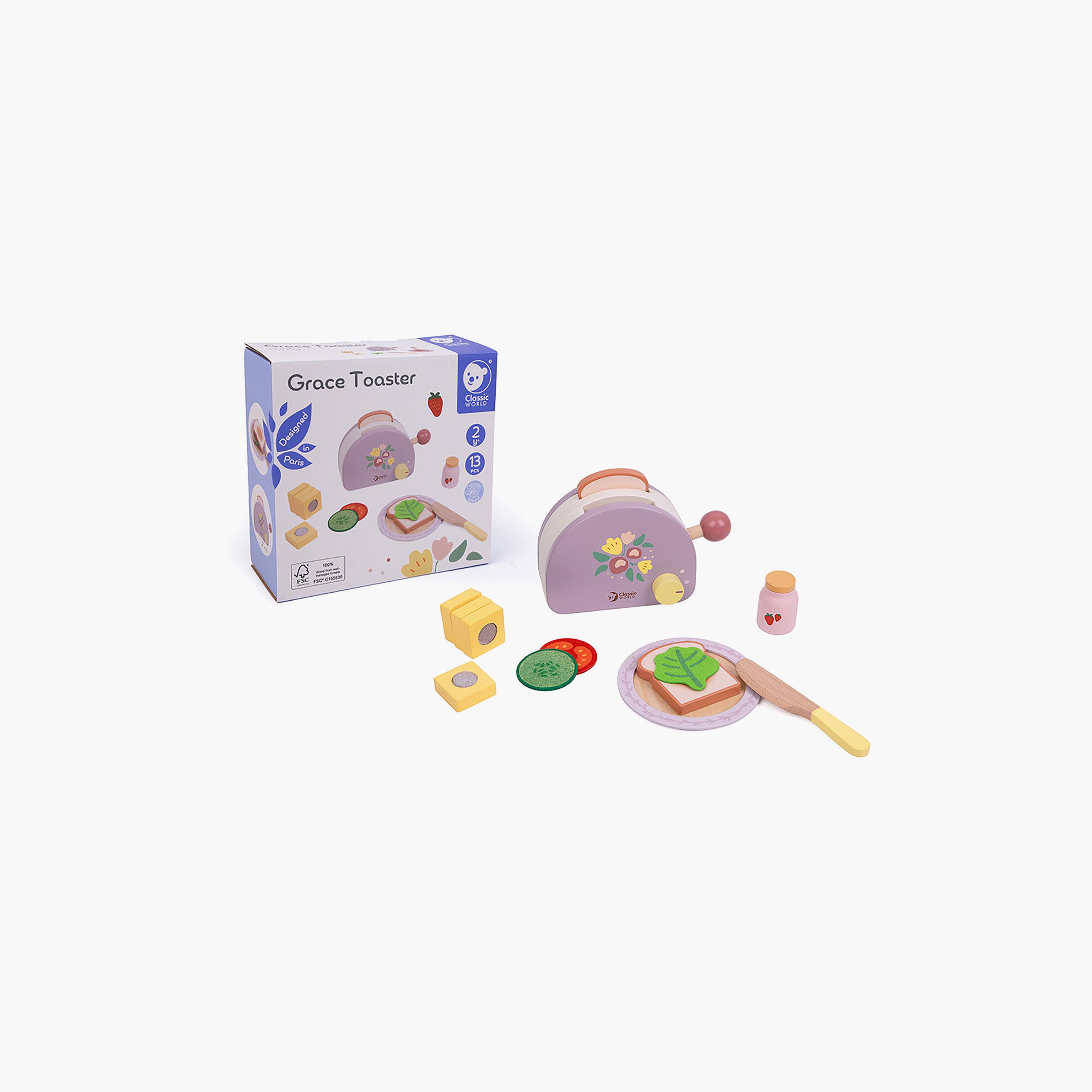 طقم توستر خشبي جريس بـ13 قطعة من كلاسيك وورلد-toys-roleplay-kitchensets-image-9