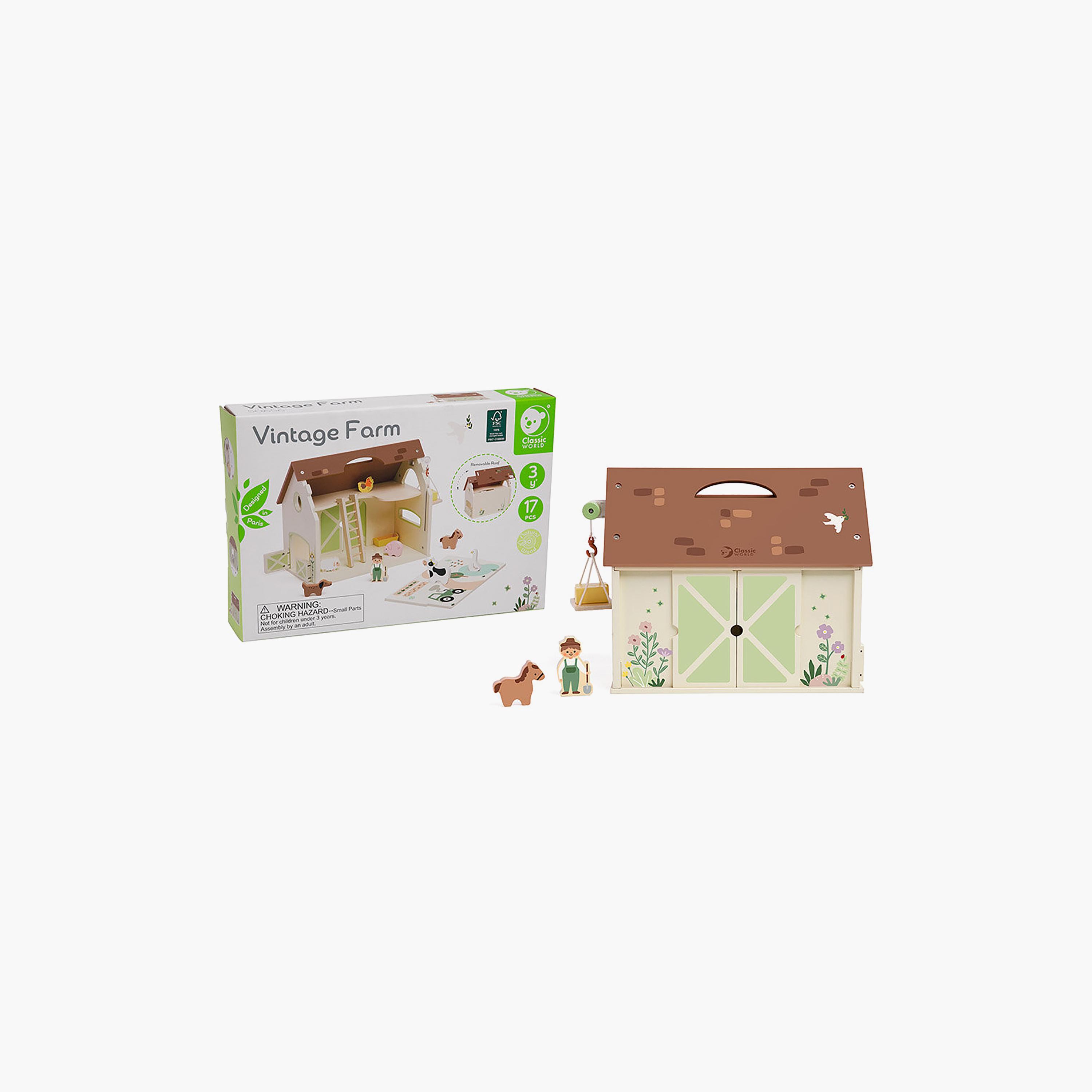 Classic World 17-Piece Wooden Vintage Farm Playset-toys-babyandtoddlertoys-learningtoys-image-9