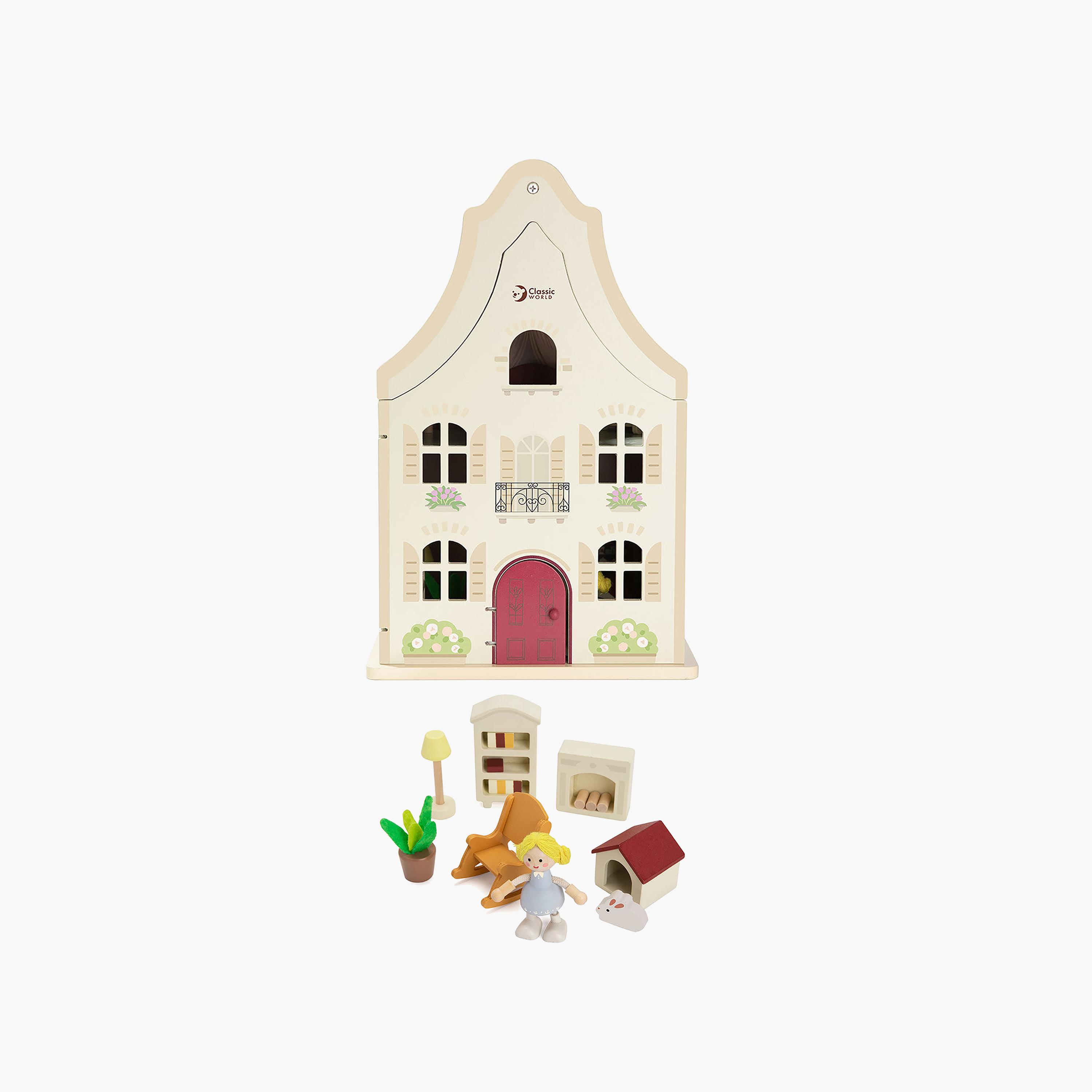 طقم بيت دمى خشبي مريح 24 قطعة من كلاسيك وورلد-toys-dollsandplaysets-dollhouses-image-1