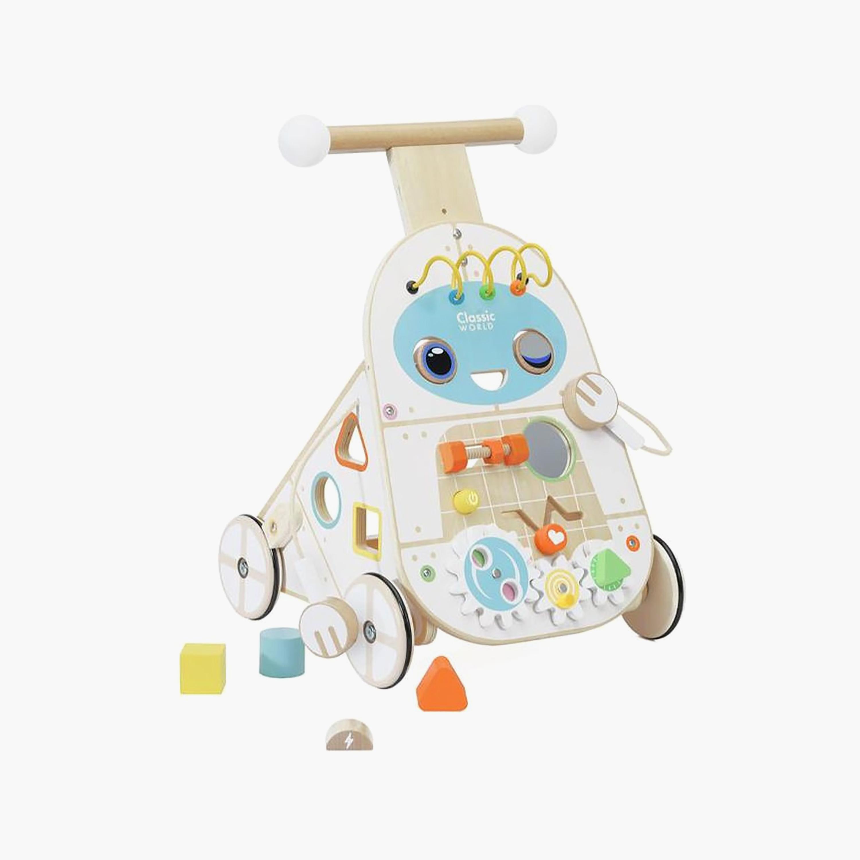 Classic World Wooden Robot Activity Walker with Blocks-baby-infantactivity-walkers-image-1