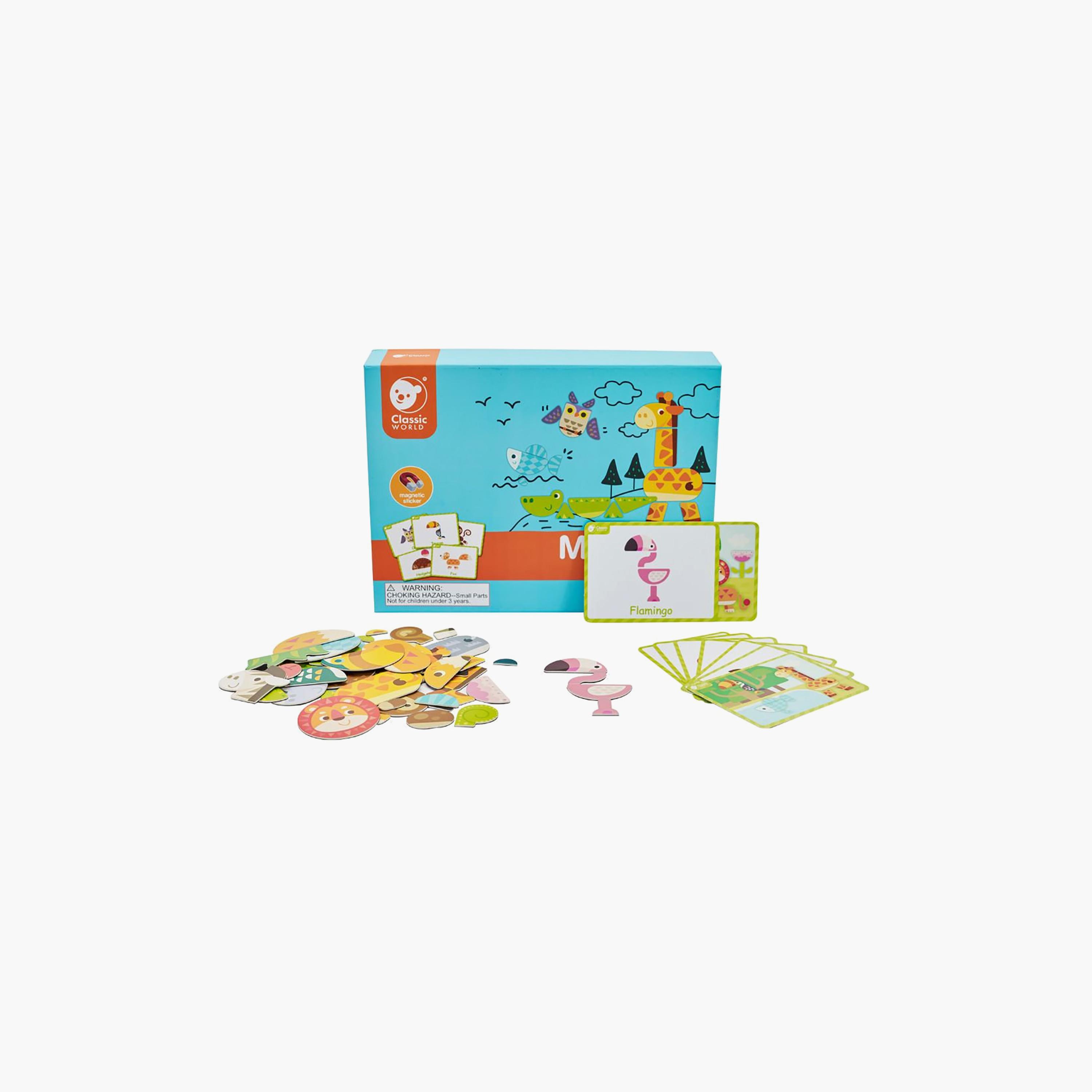طقم ألغاز مغناطيسي بتصميم حيوانات الغابة من كلاسيك ورلد-toys-babyandtoddlertoys-learningtoys-image-1