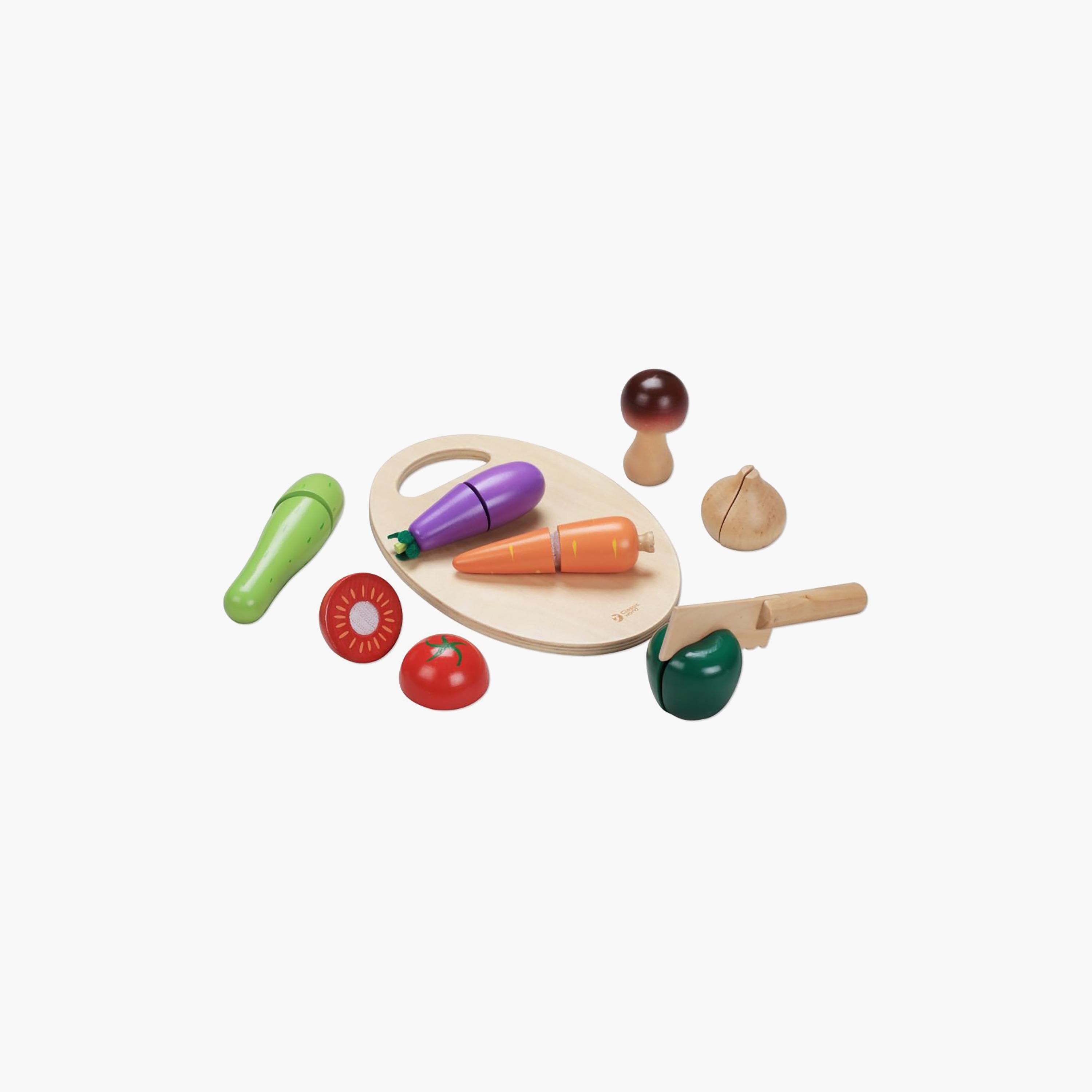 طقم لعب خضروات قطع خشبي 16 قطعة من كلاسيك وورلد-toys-roleplay-playfoods-image-1