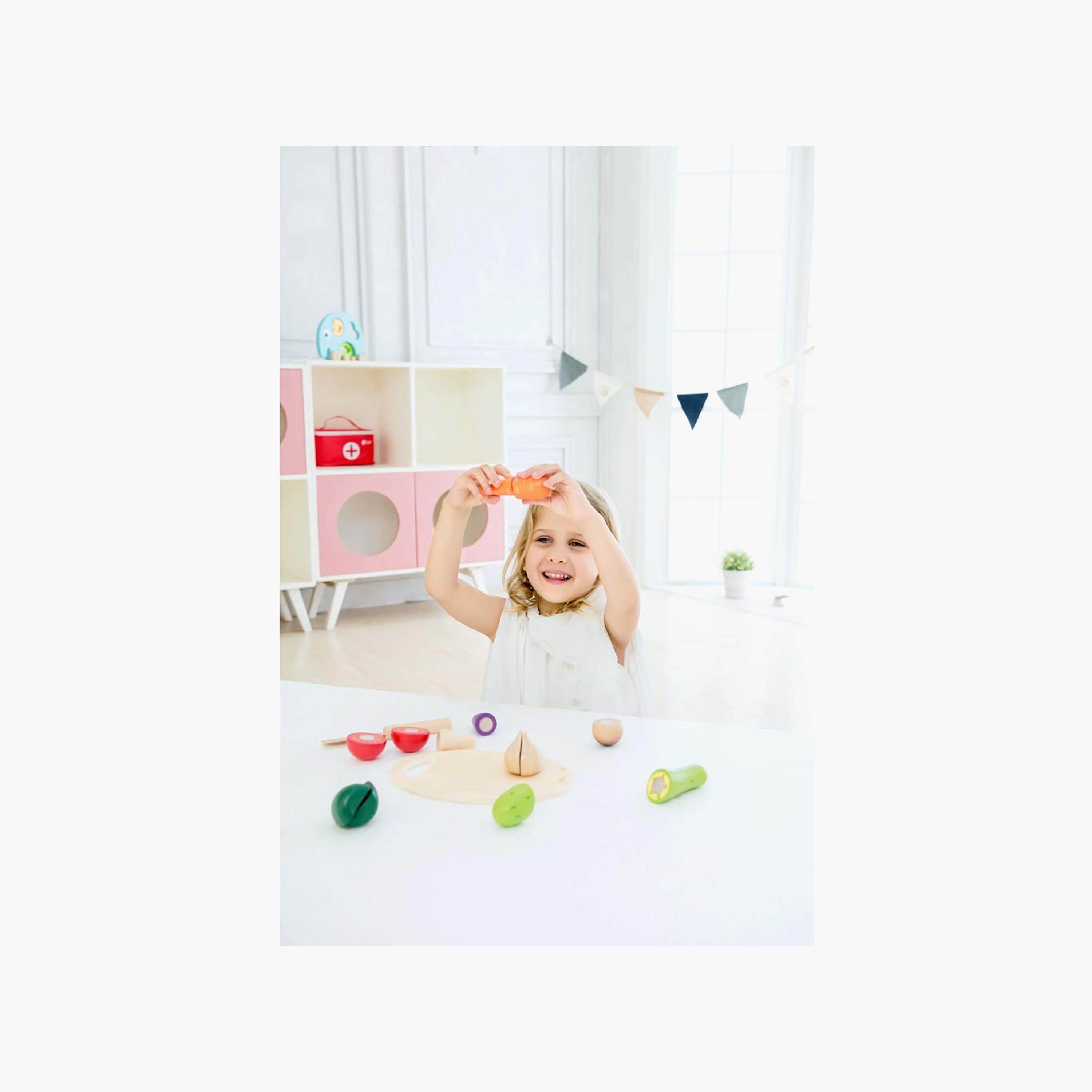 طقم لعب خضروات قطع خشبي 16 قطعة من كلاسيك وورلد-toys-roleplay-playfoods-image-3