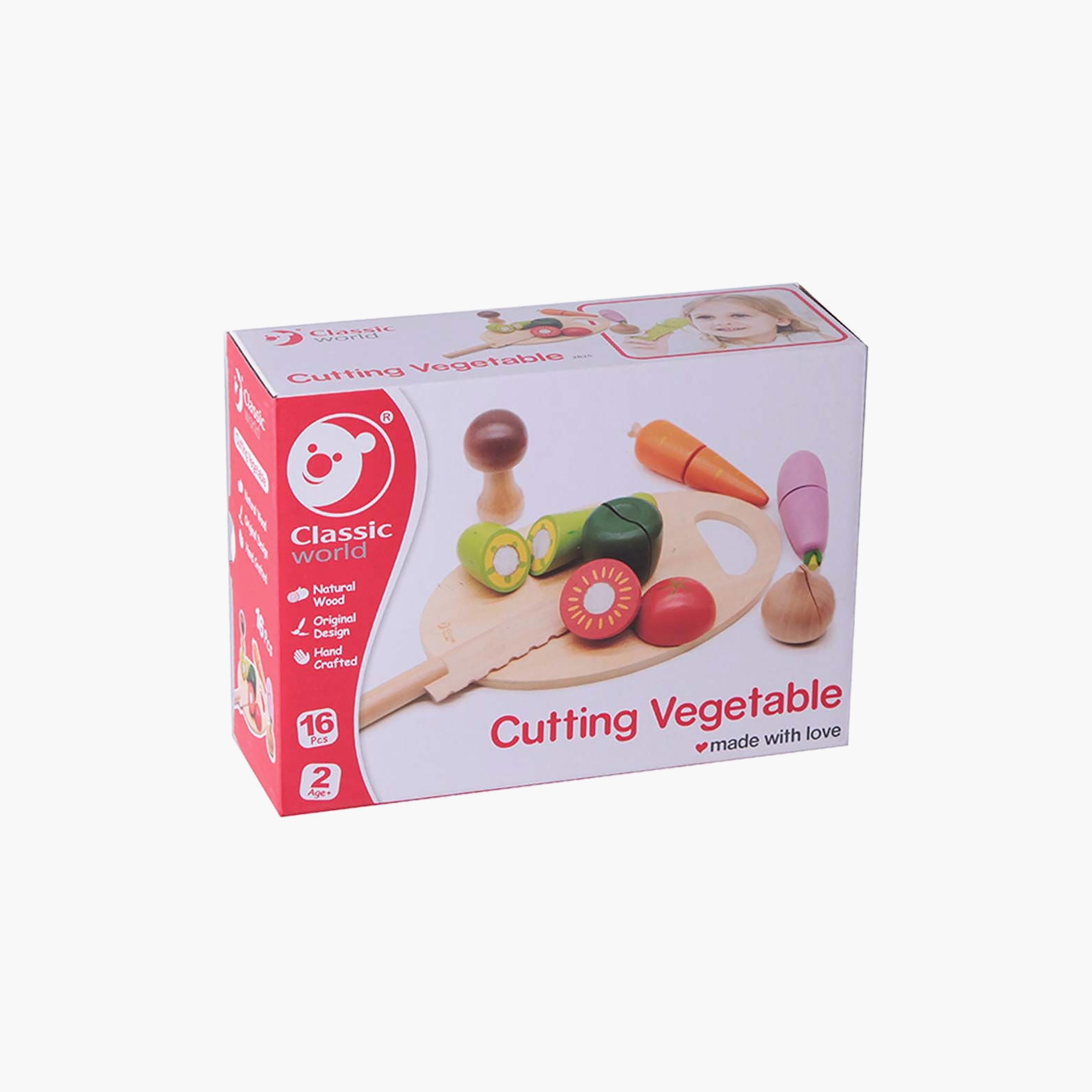 طقم لعب خضروات قطع خشبي 16 قطعة من كلاسيك وورلد-toys-roleplay-playfoods-image-4