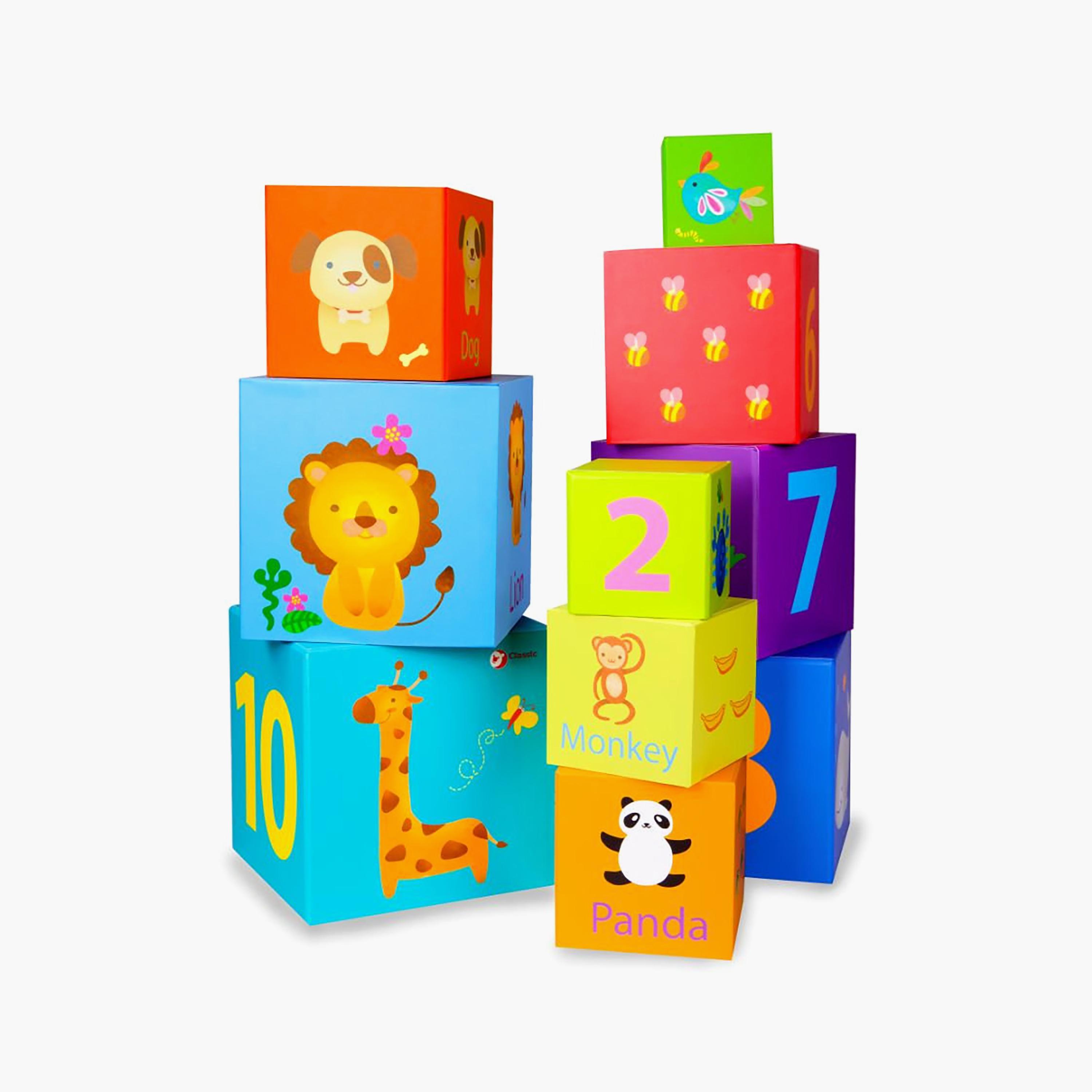 مكعبات تكديس خشبية 10 قطع من كلاسيك وورلد-toys-babyandtoddlertoys-stackingandnestingtoys-image-1