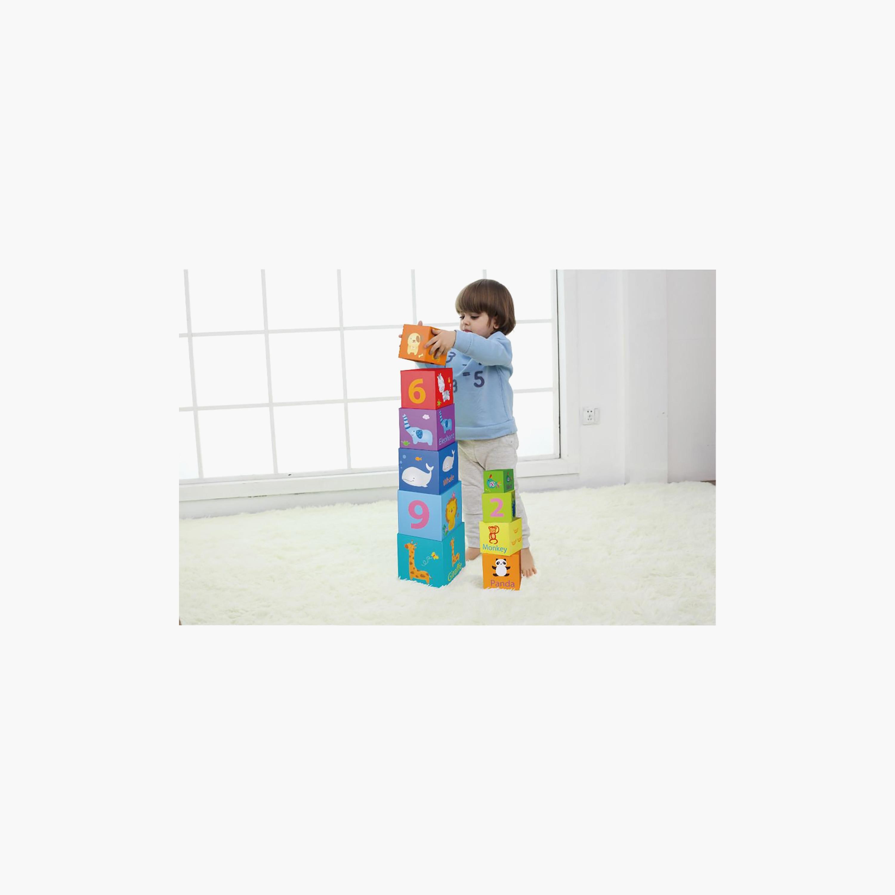 مكعبات تكديس خشبية 10 قطع من كلاسيك وورلد-toys-babyandtoddlertoys-stackingandnestingtoys-image-3