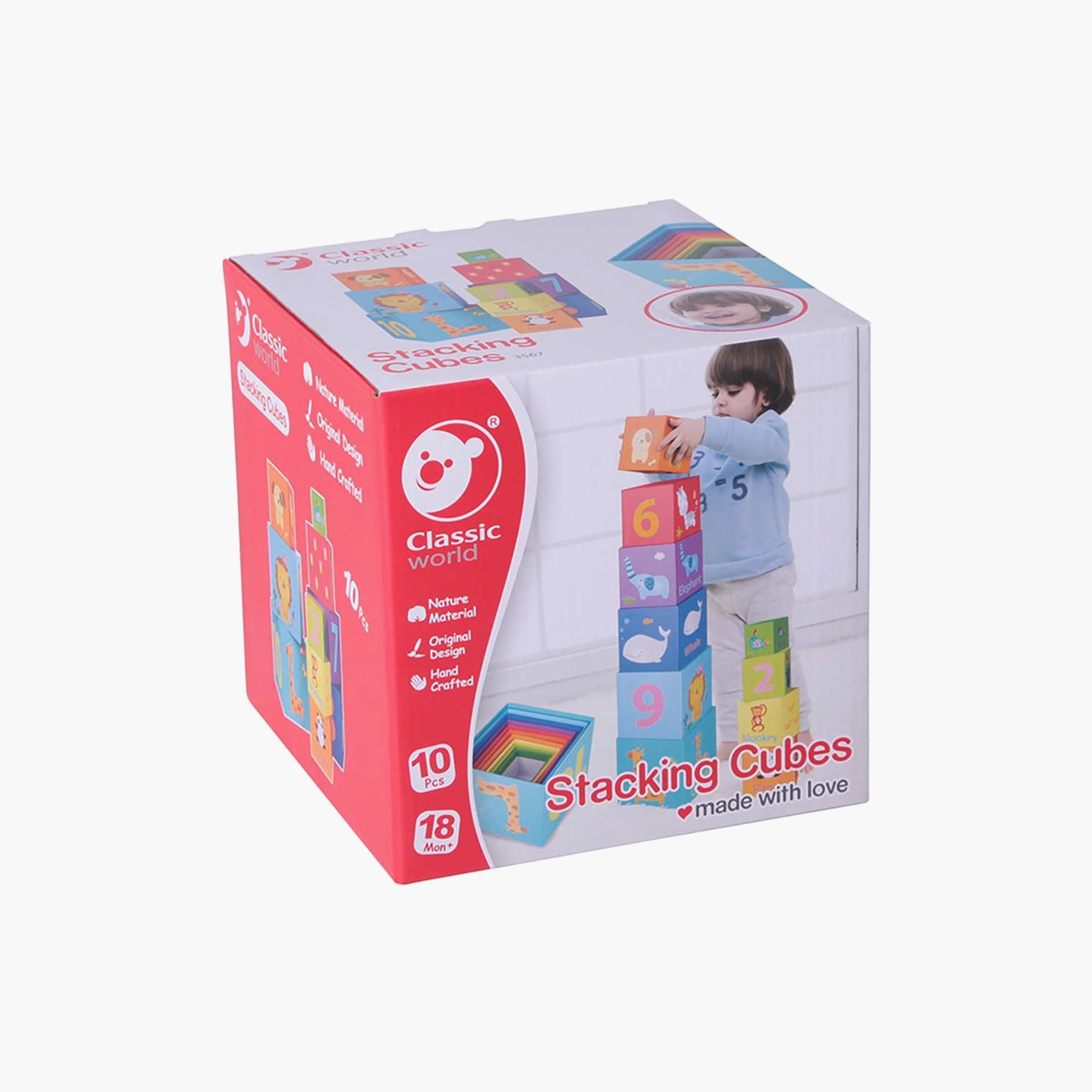 مكعبات تكديس خشبية 10 قطع من كلاسيك وورلد-toys-babyandtoddlertoys-stackingandnestingtoys-image-4